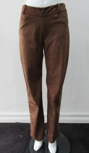 060301 -Brown Faux Suede Trouser