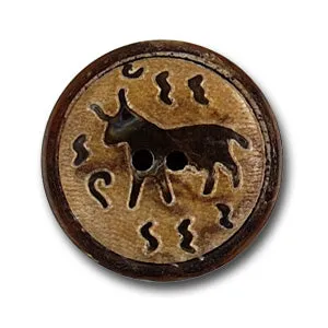 11/16" Primitive Buffalo Plastic Button