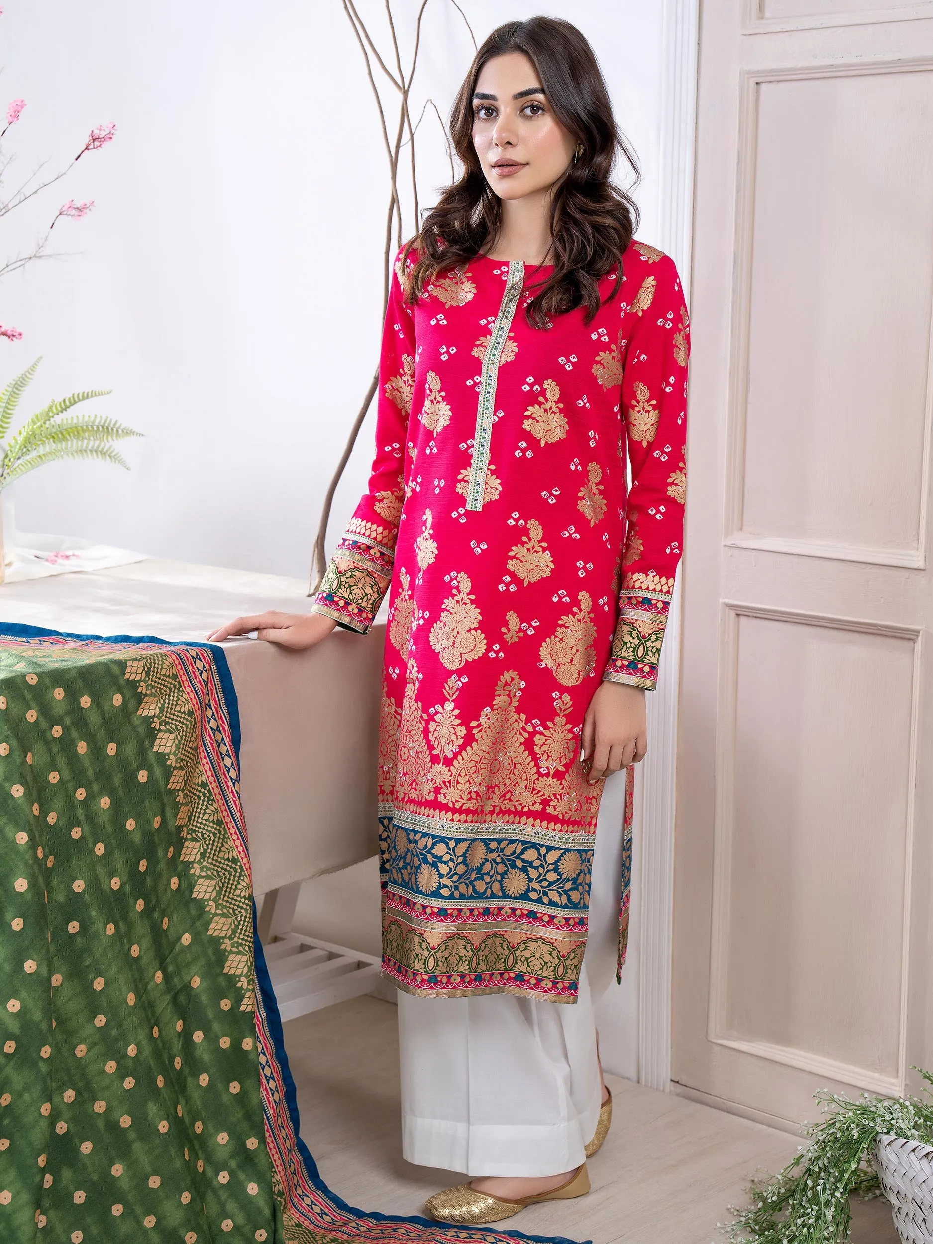 2 Piece Khaddar Suit-Paste Print(Unstitched)