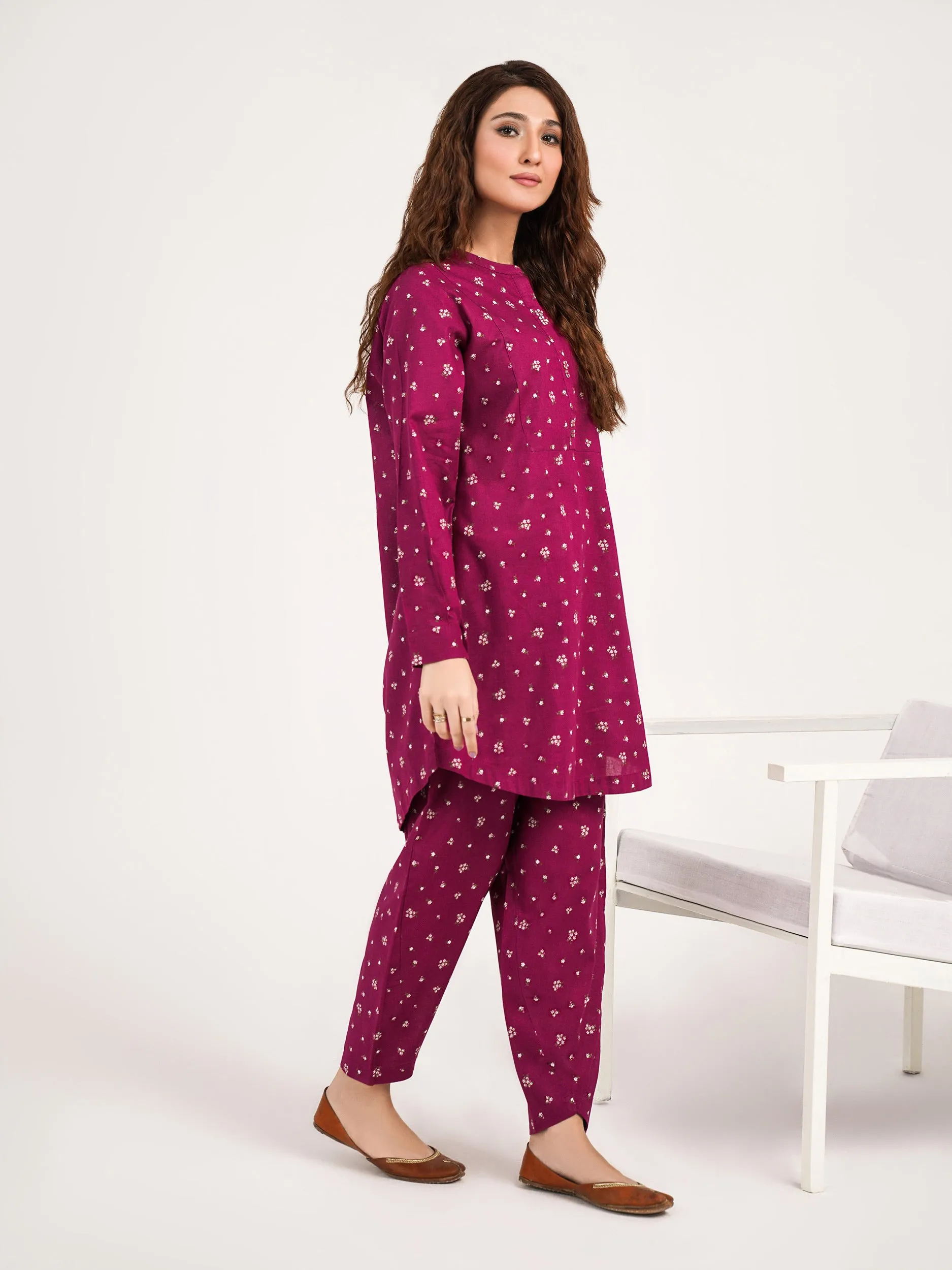 2 Piece Khaddar Suit-Printed(Pret)