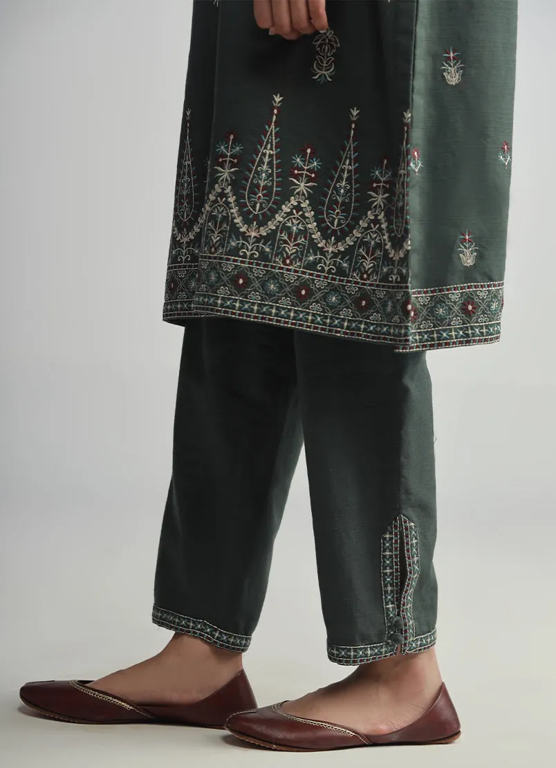 3 PC Khaddar Embroidered Suit