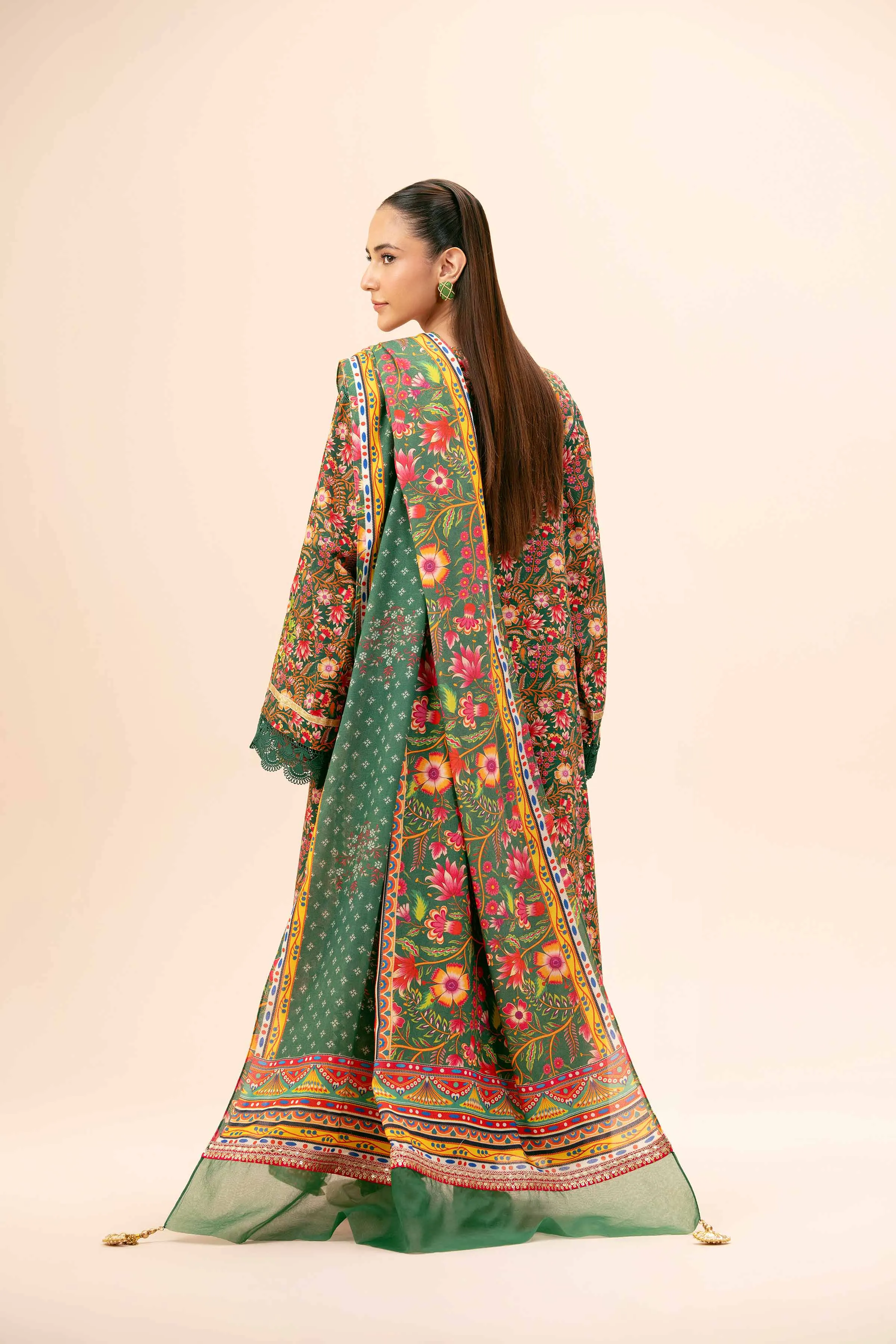 3 Piece - Printed Embroidered Suit - 42404204