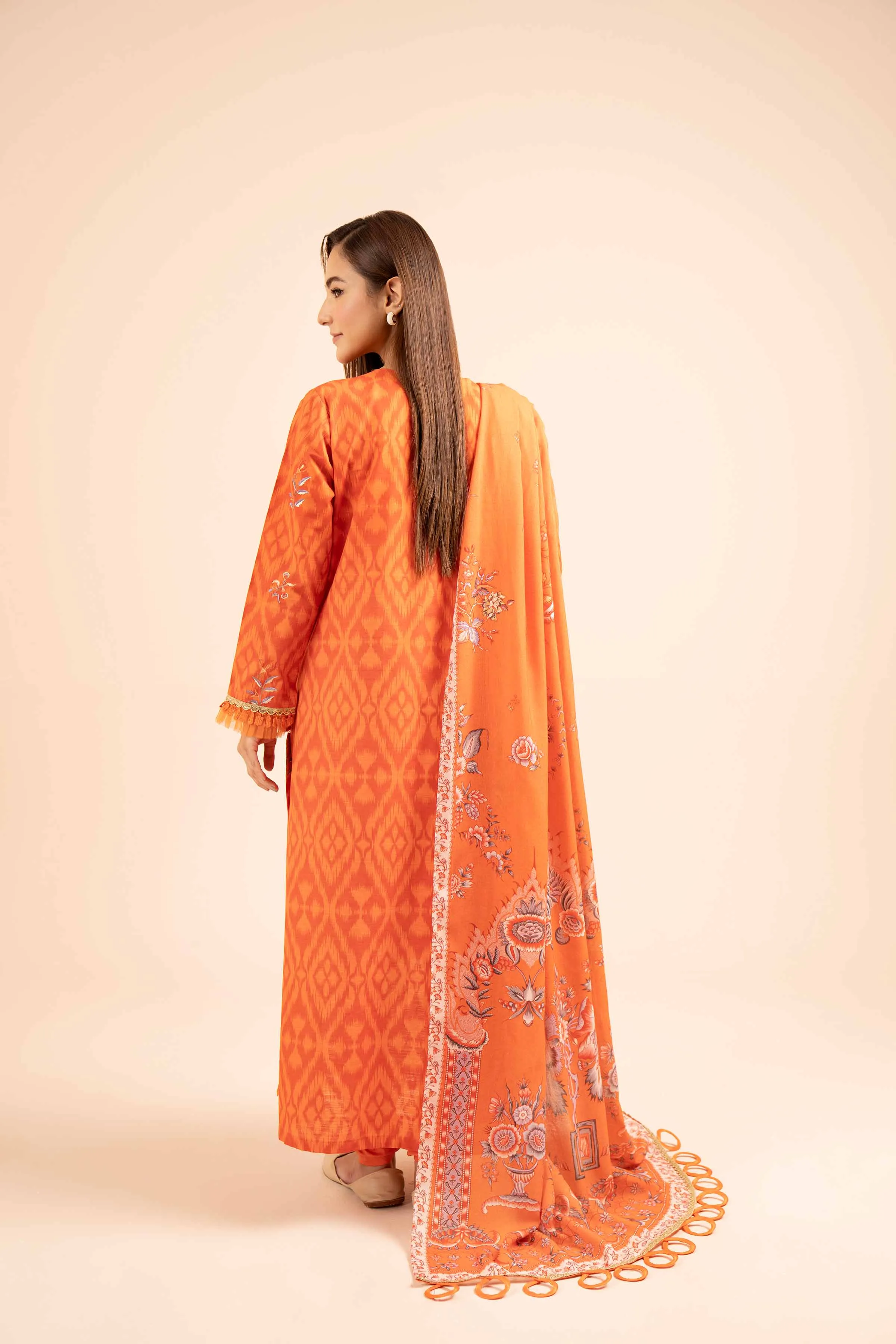 3 Piece - Printed Embroidered Suit - 42404931