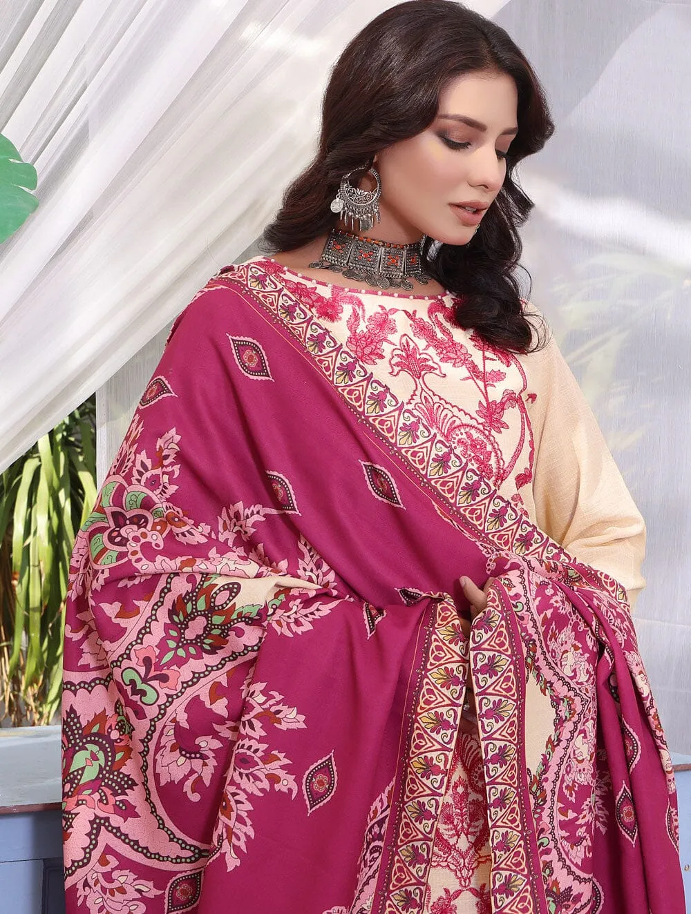 3 Piece Unstitched Khaddar Suit KKS-1542