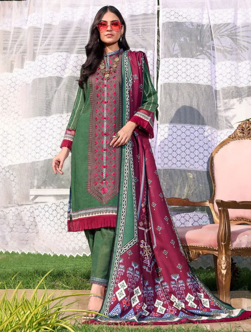 3 Piece Unstitched Khaddar Suit KKS-1547