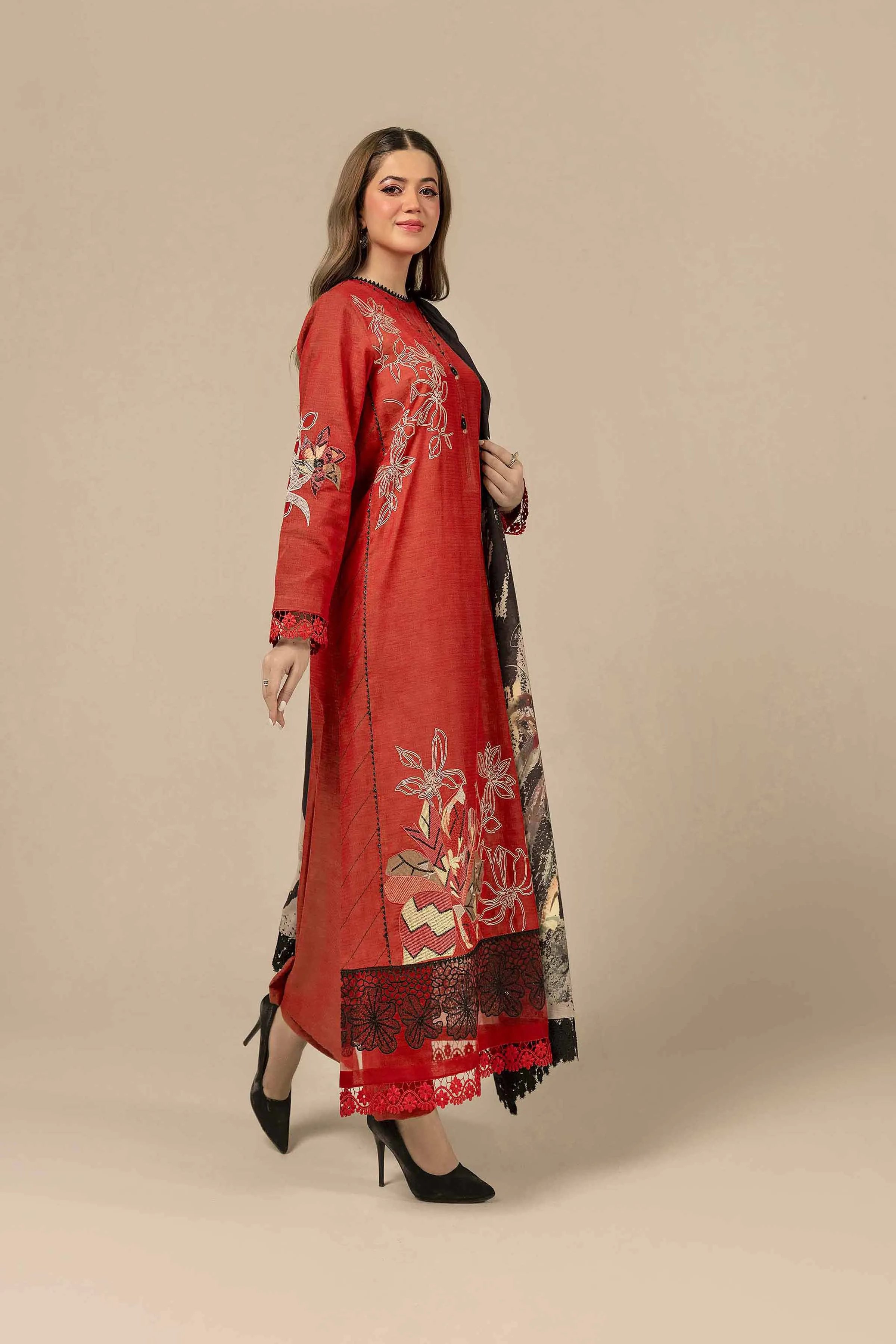 3 Piece - Yarn Dyed Embroidered Suit - 42404331