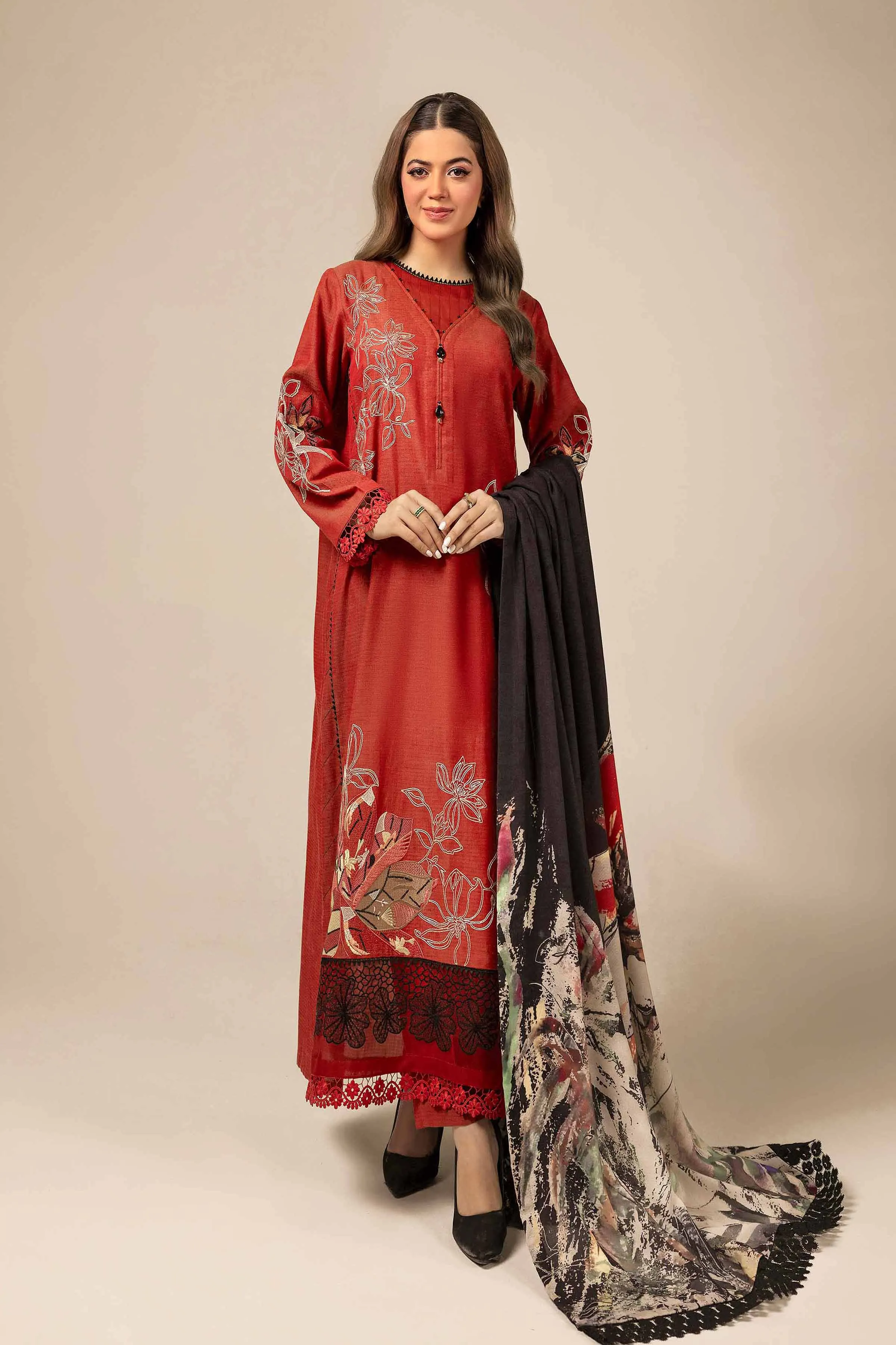 3 Piece - Yarn Dyed Embroidered Suit - 42404331