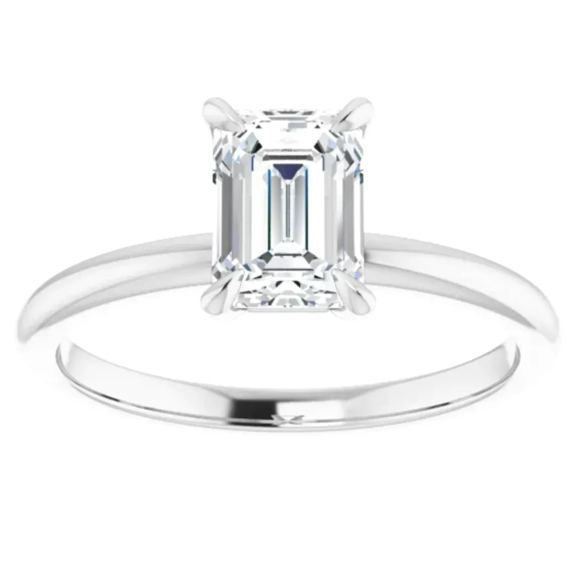 3.34 CT Emerald Lab Grown Diamond Solitaire Engagement Ring