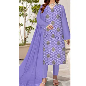 3PC- Unstitched Embroidered Dhanak Suit PW3362