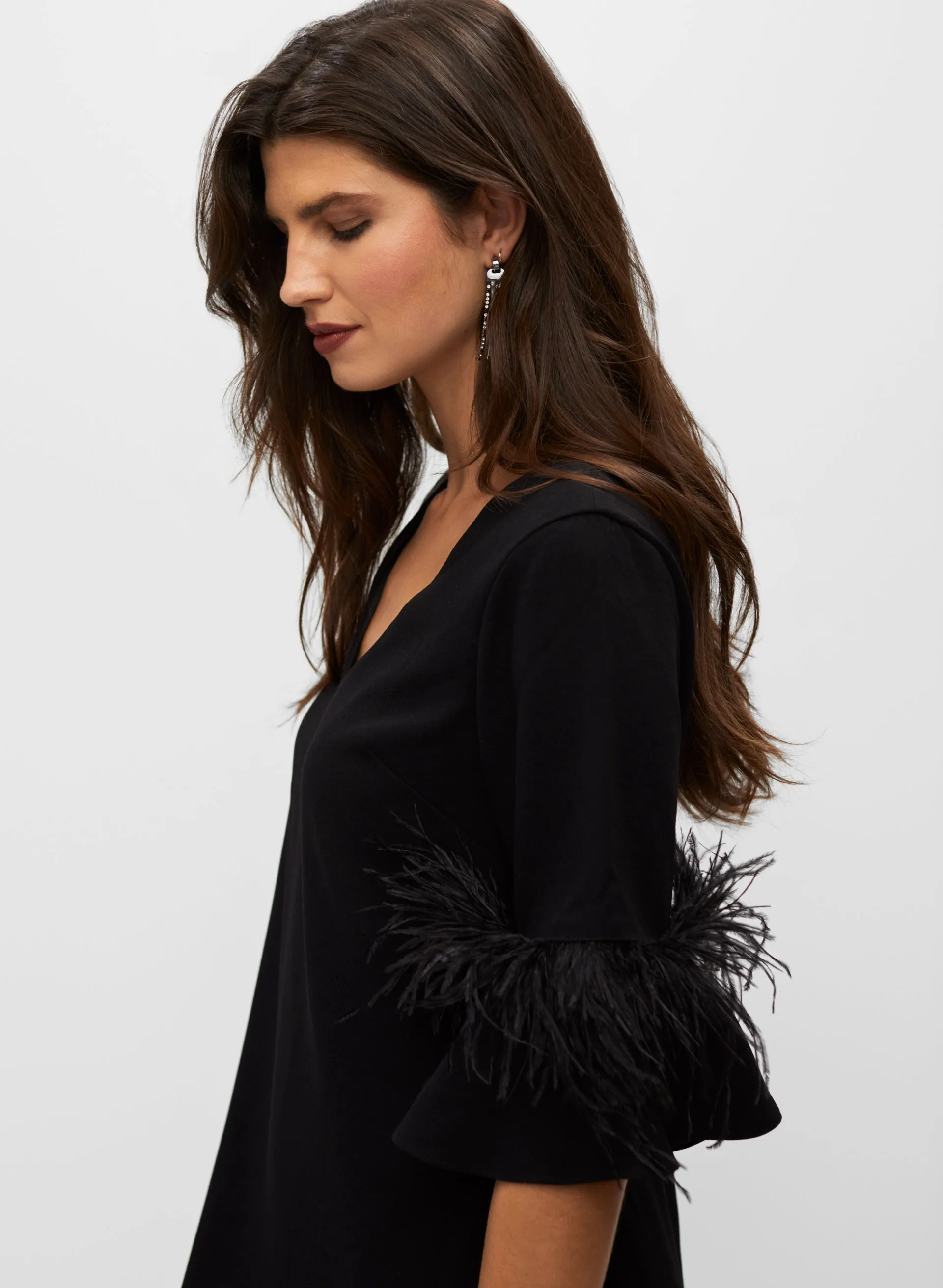 Aidan Mattox - Feather Trim Dress