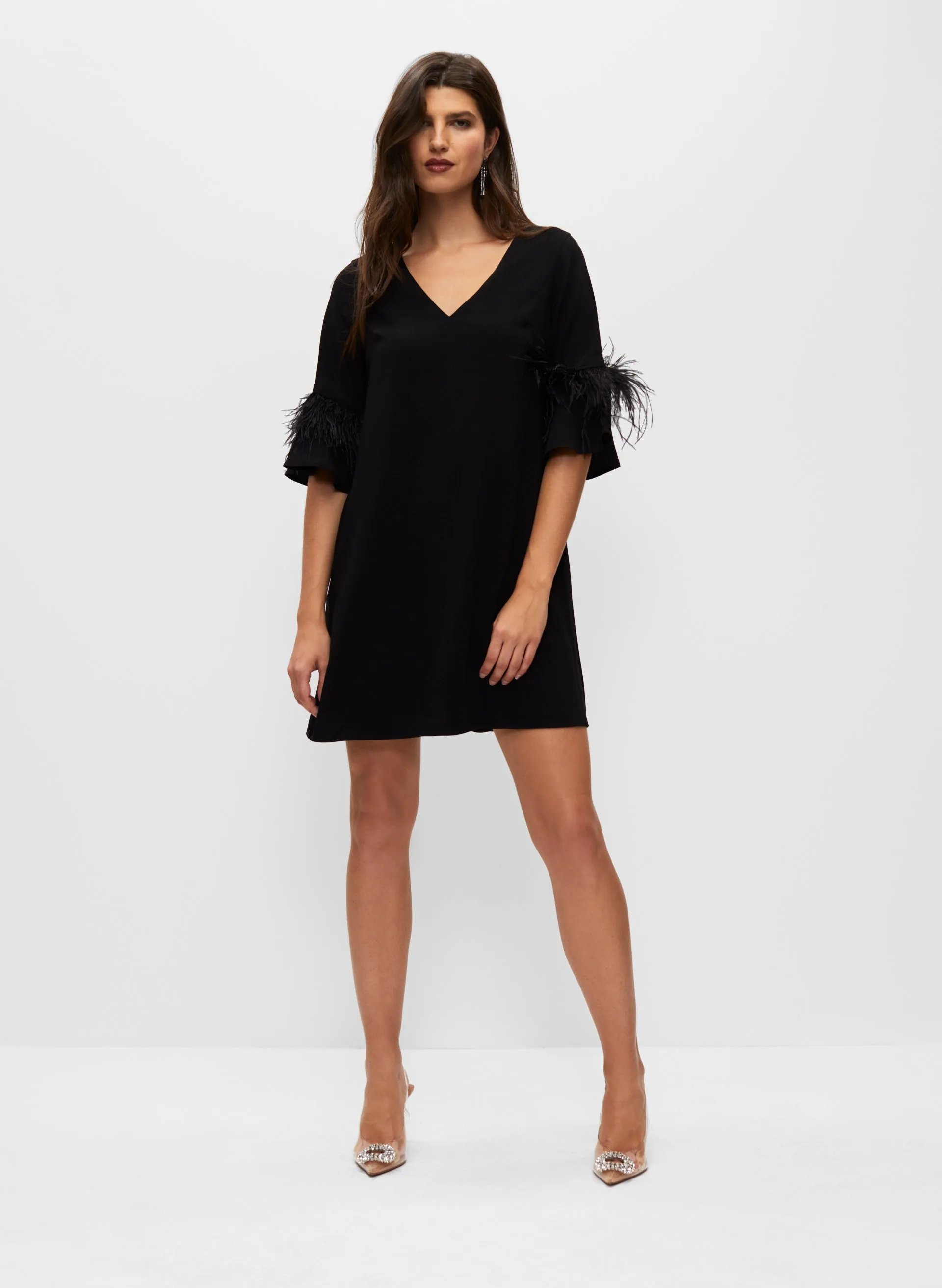 Aidan Mattox - Feather Trim Dress