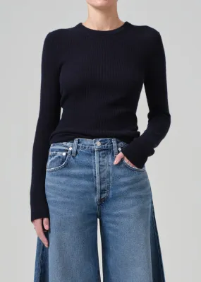 Alessia Crewneck Sweater in Navy