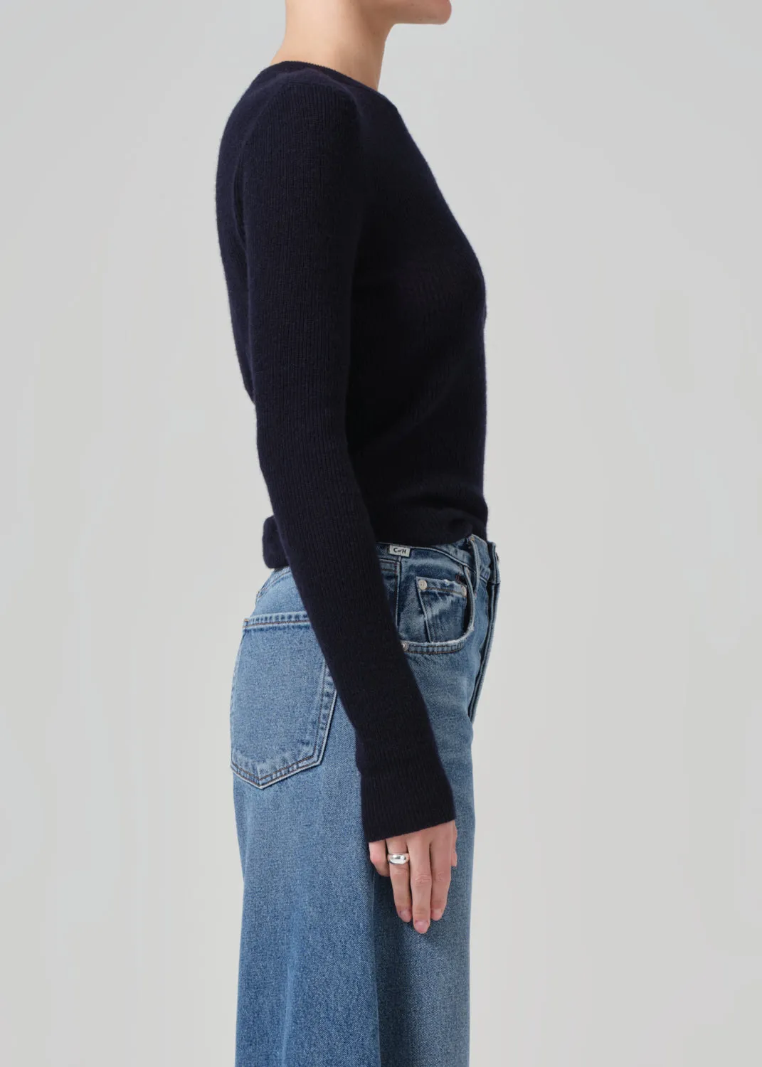 Alessia Crewneck Sweater in Navy