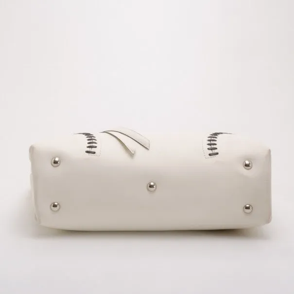 Alexander McQueen White Folkstitch Tote