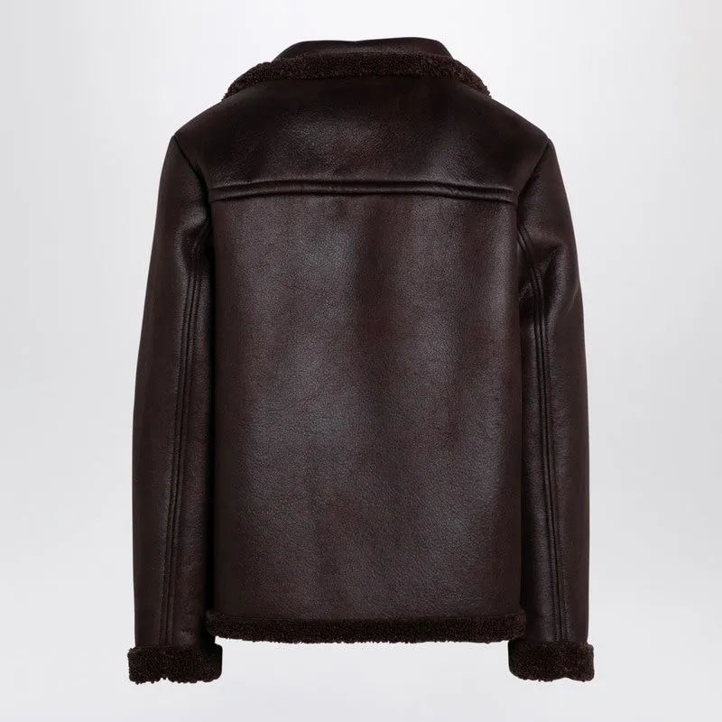 A.P.C. Men's Classic Faux Leather Jacket with Faux Fur Lining