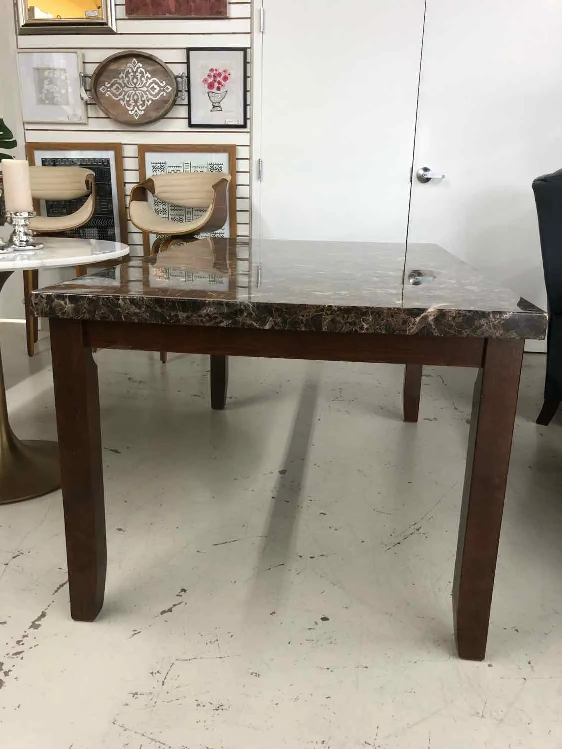 Ashley Brown/Black Faux Marble Furniture Table