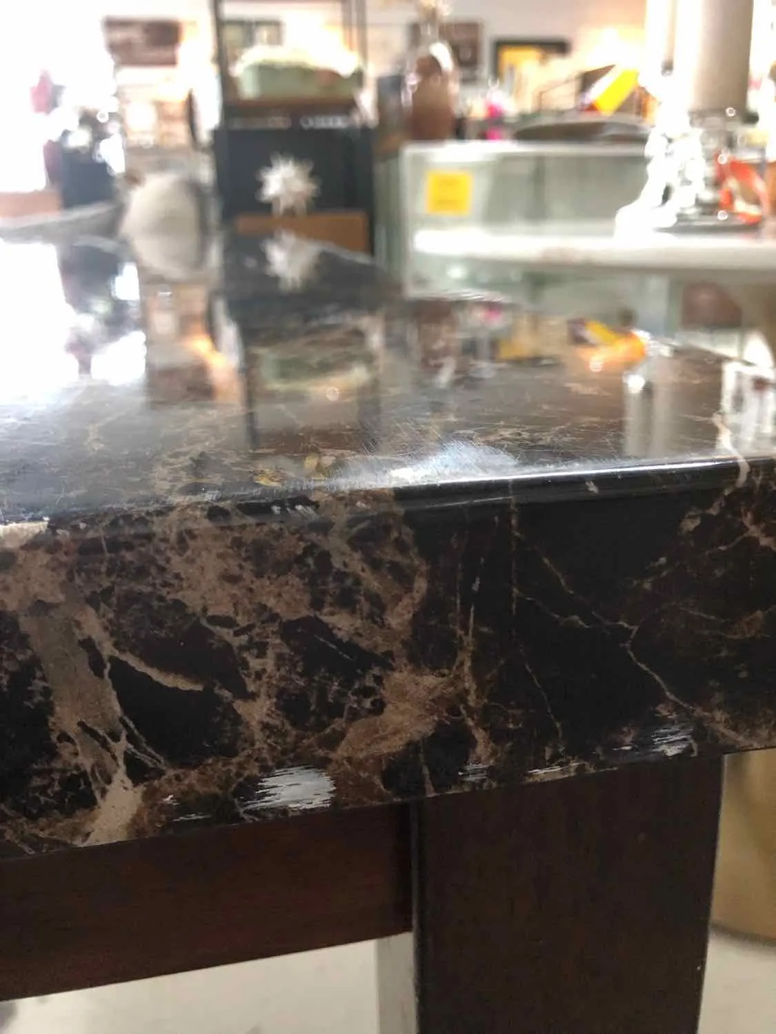 Ashley Brown/Black Faux Marble Furniture Table