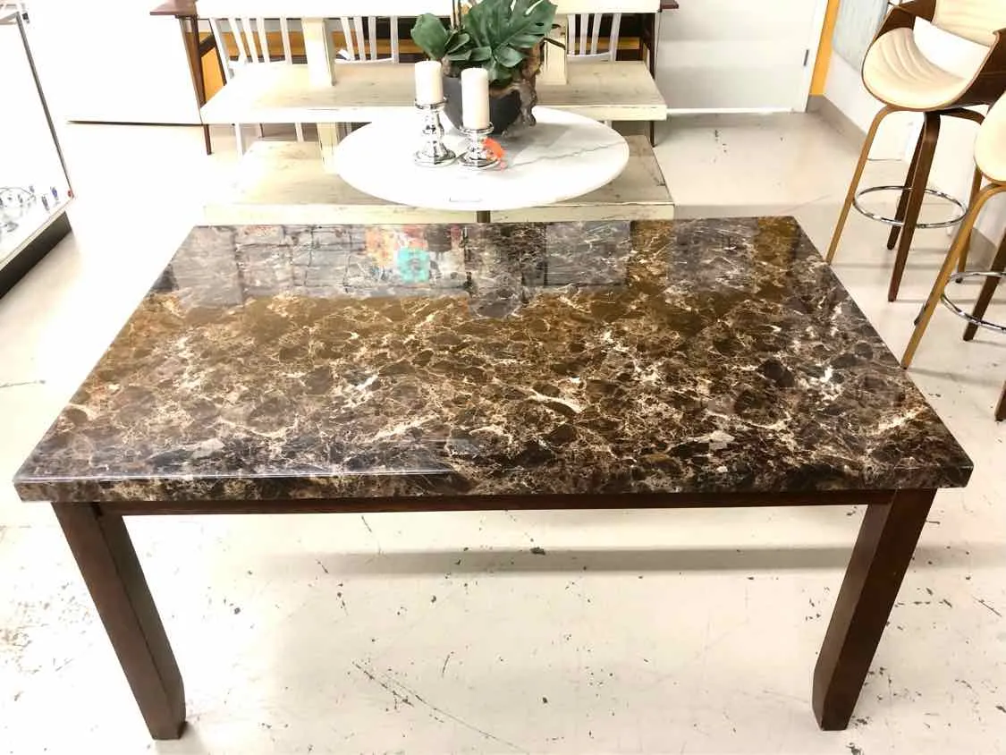 Ashley Brown/Black Faux Marble Furniture Table