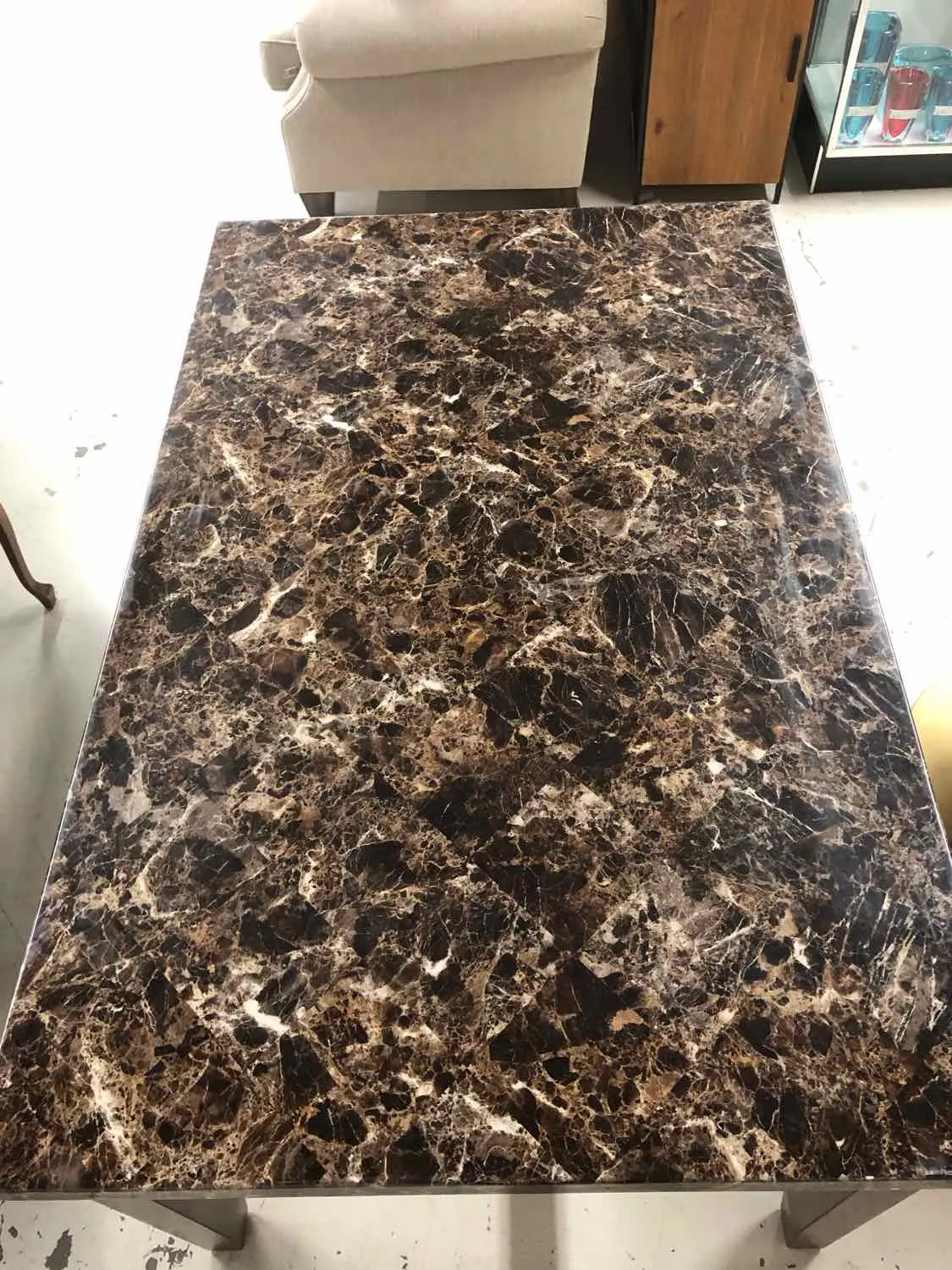 Ashley Brown/Black Faux Marble Furniture Table