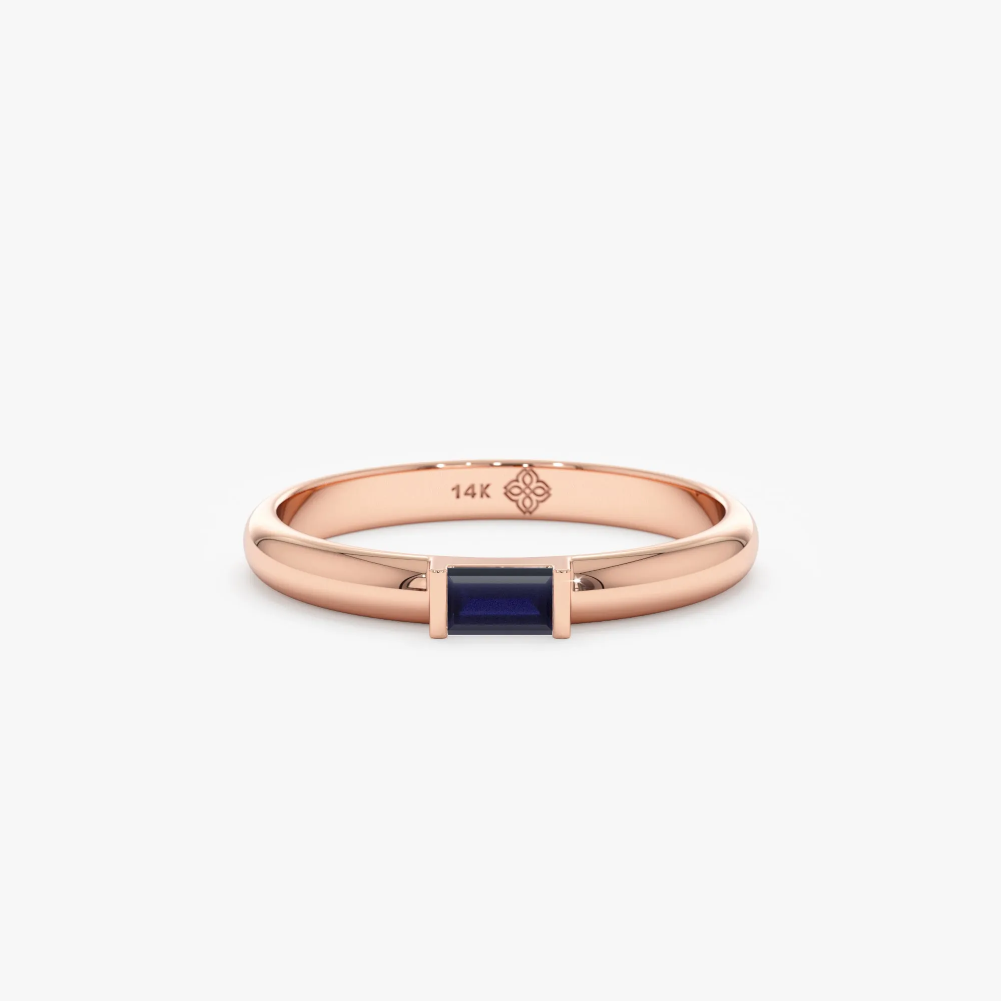 Baguette Sapphire Dome Ring, Annie