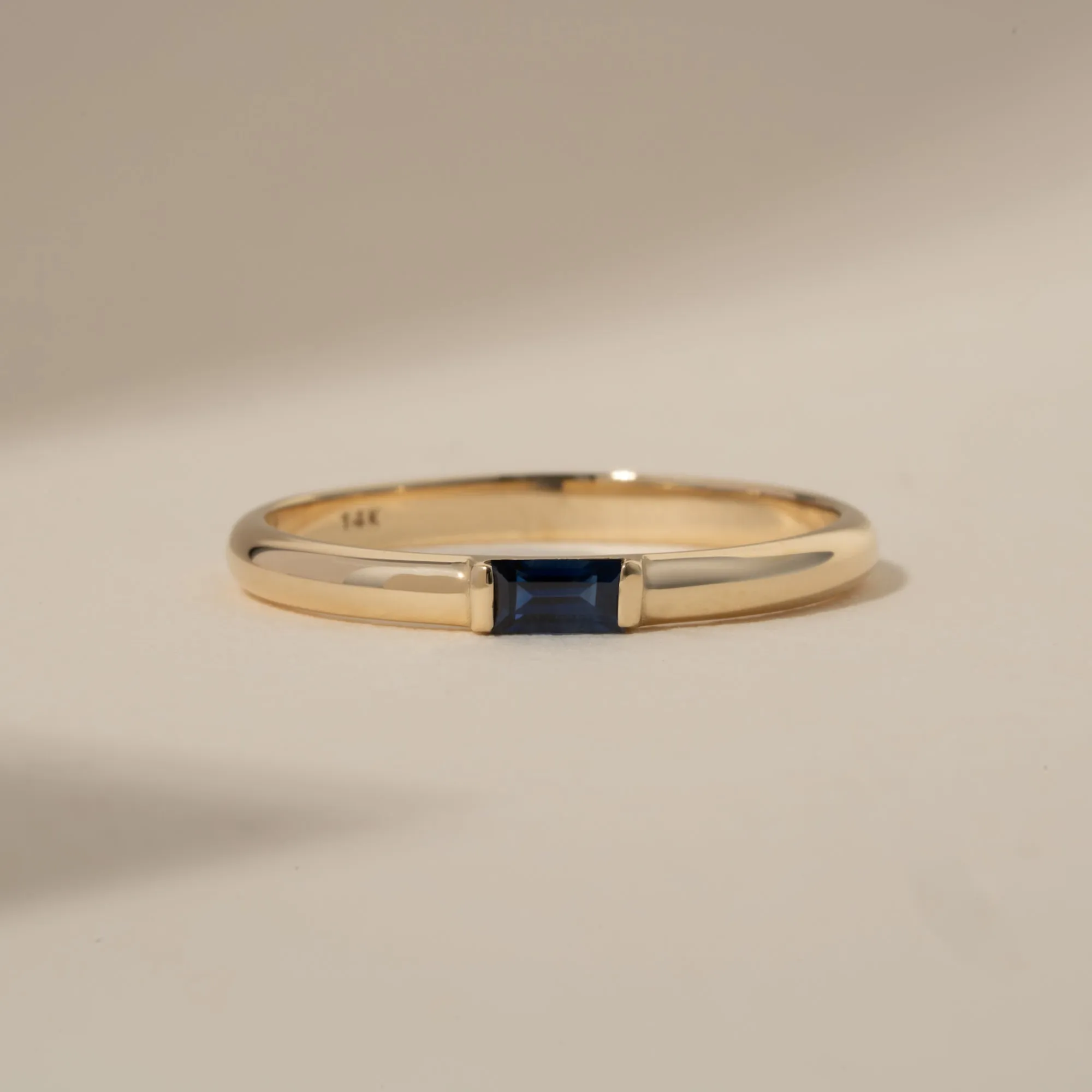 Baguette Sapphire Dome Ring, Annie