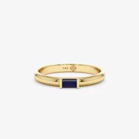 Baguette Sapphire Dome Ring, Annie