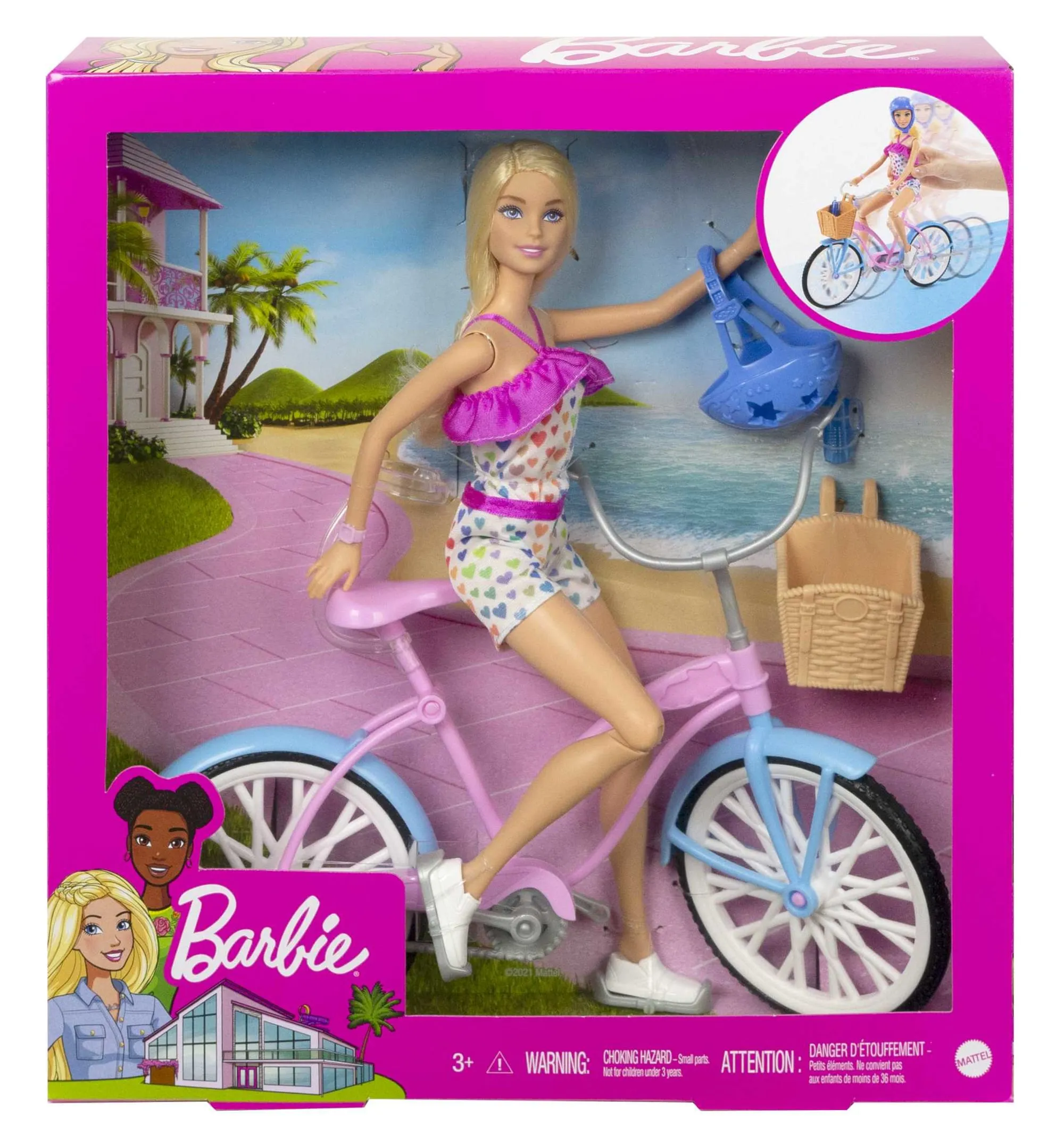 Barbie Doll And Bike Playset With Doll (11.5 in, Blonde) & Bicycle