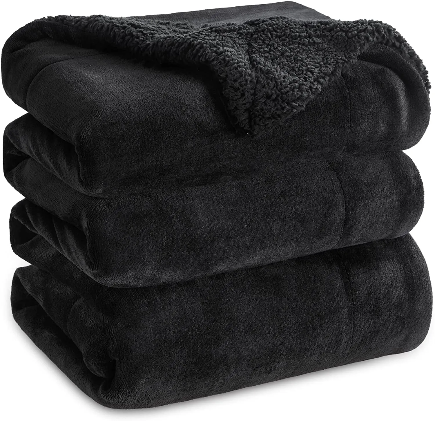 Bedsure Sherpa Fleece Blankets Twin Size - Navy Blue Thick Fuzzy Warm Soft Twin Blanket for Bed