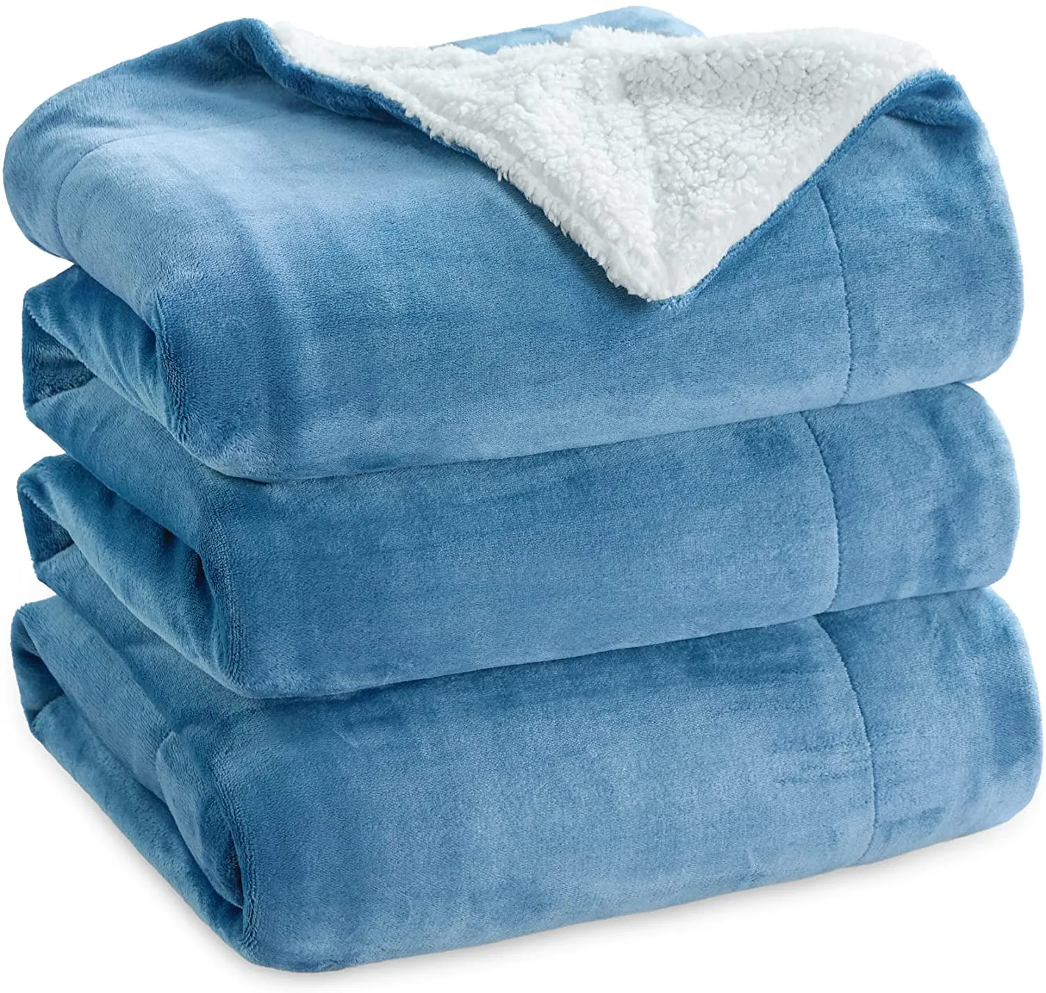 Bedsure Sherpa Fleece Blankets Twin Size - Navy Blue Thick Fuzzy Warm Soft Twin Blanket for Bed