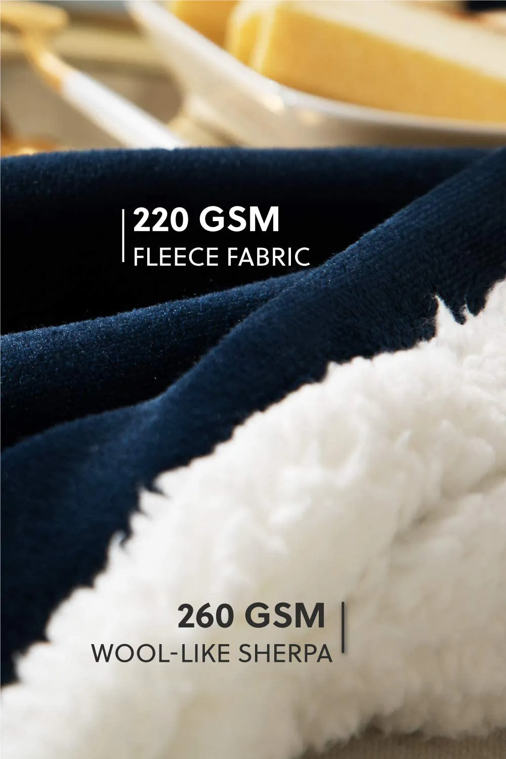 Bedsure Sherpa Fleece Blankets Twin Size - Navy Blue Thick Fuzzy Warm Soft Twin Blanket for Bed