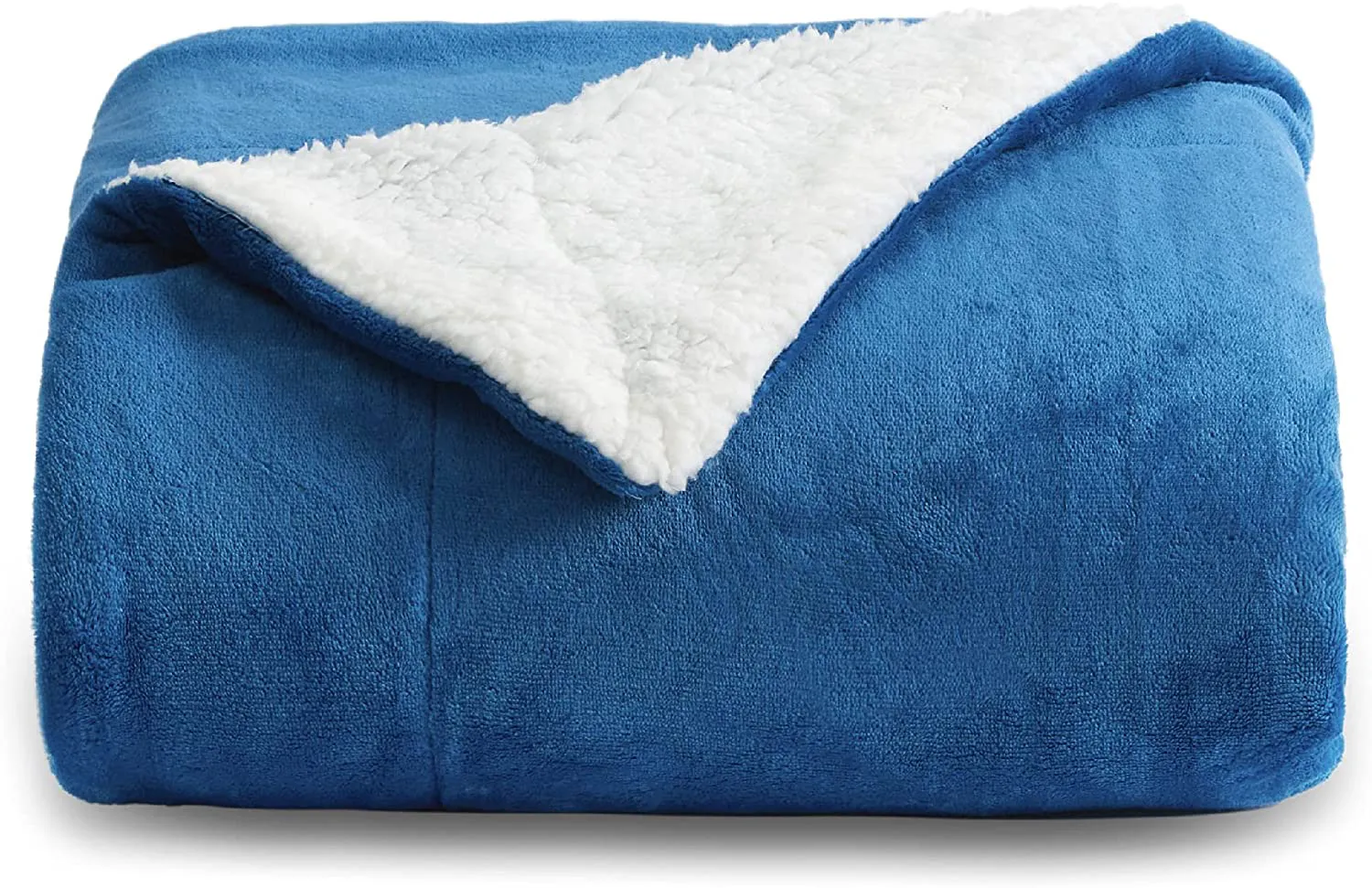 Bedsure Sherpa Fleece Blankets Twin Size - Navy Blue Thick Fuzzy Warm Soft Twin Blanket for Bed