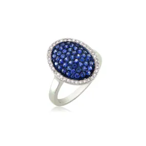 Bellagio Collection Sapphire and Diamond Pave Oval Ring