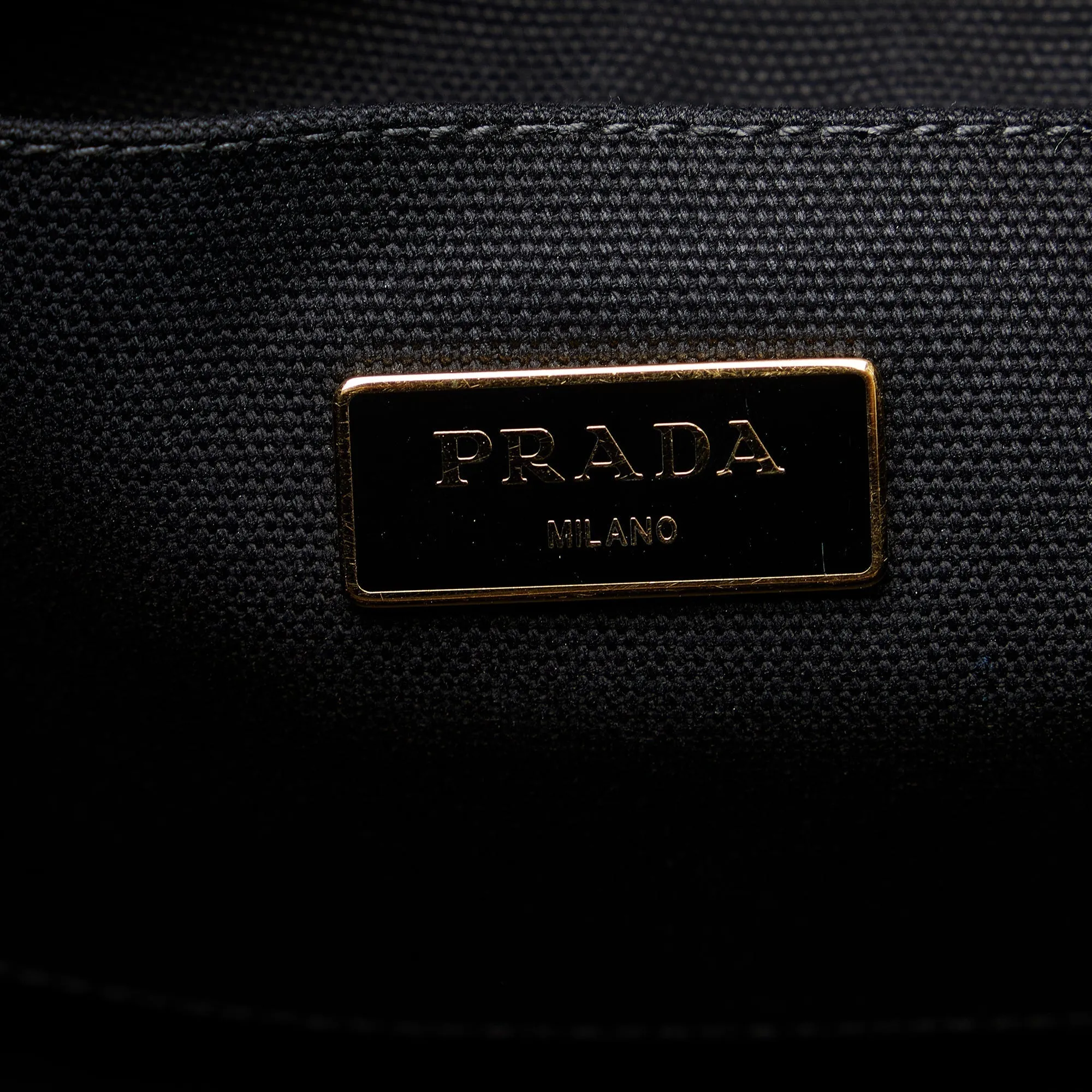 Black Prada Canapa Righe Tote