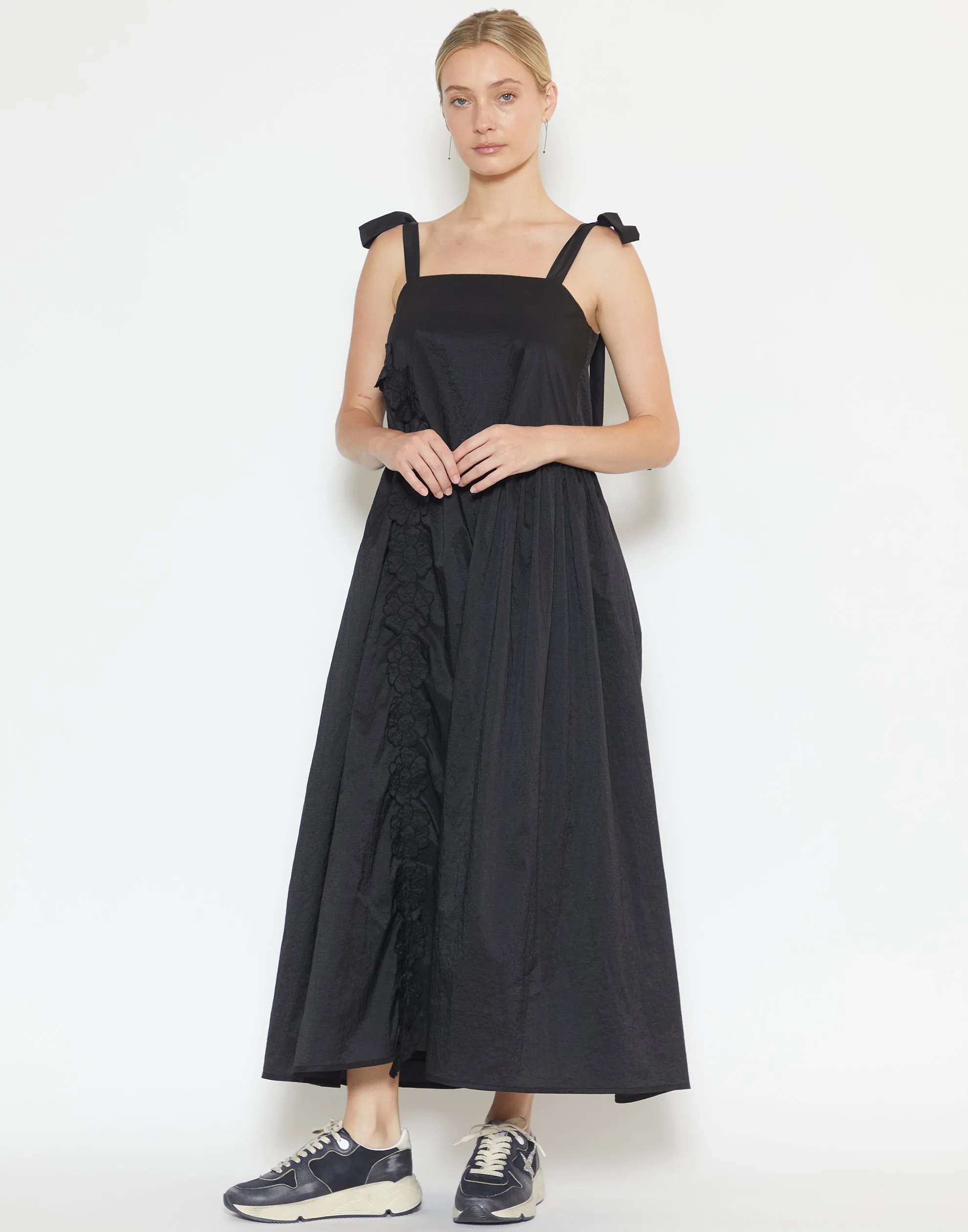 Black Ripstop Nylon Oaklyn Dress