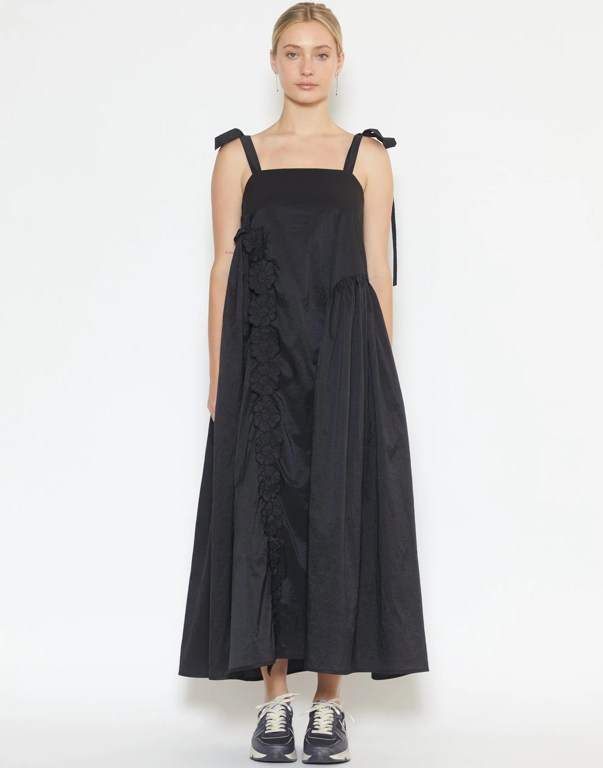 Black Ripstop Nylon Oaklyn Dress