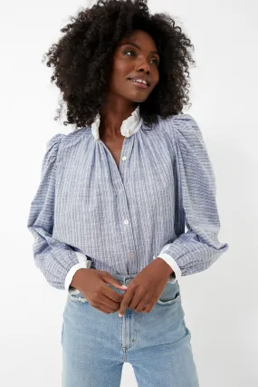 Blue Chambray Striped Annabel Shirt