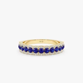 Blue Sapphire Diamond Half-Eternity Ring, Azulik