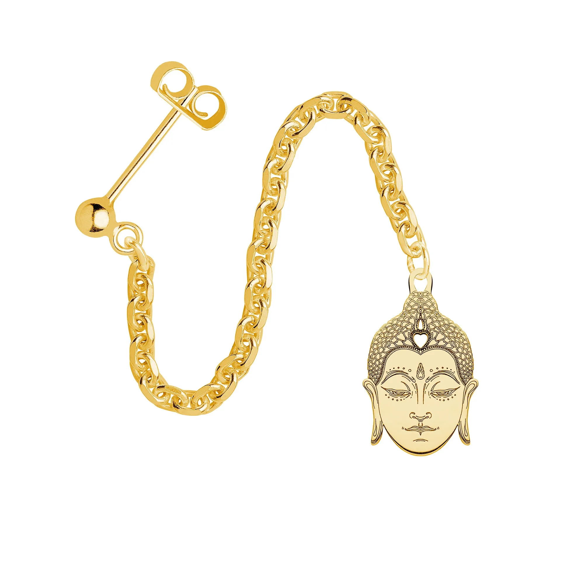 Buddha Head Single Earring