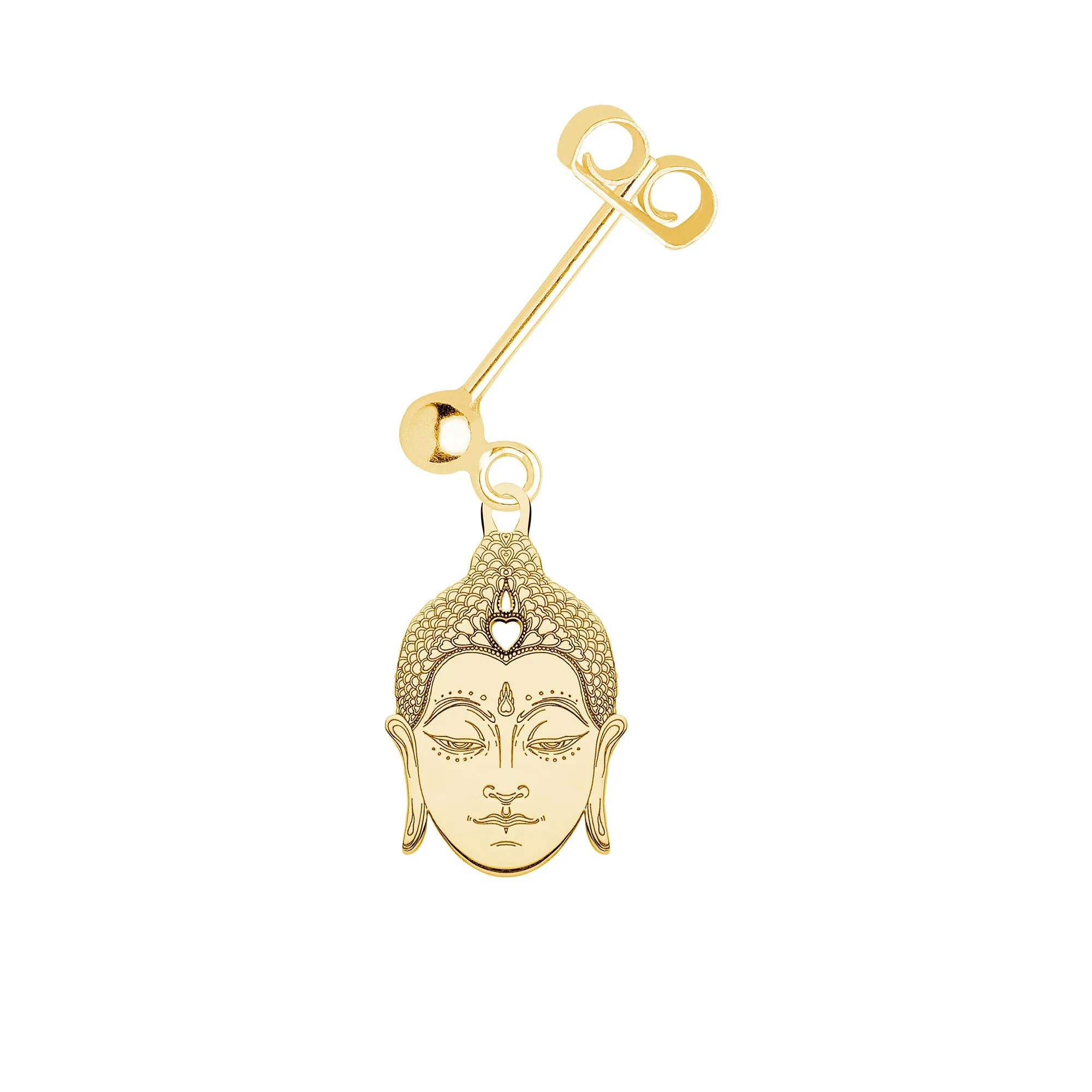 Buddha Head Single Earring