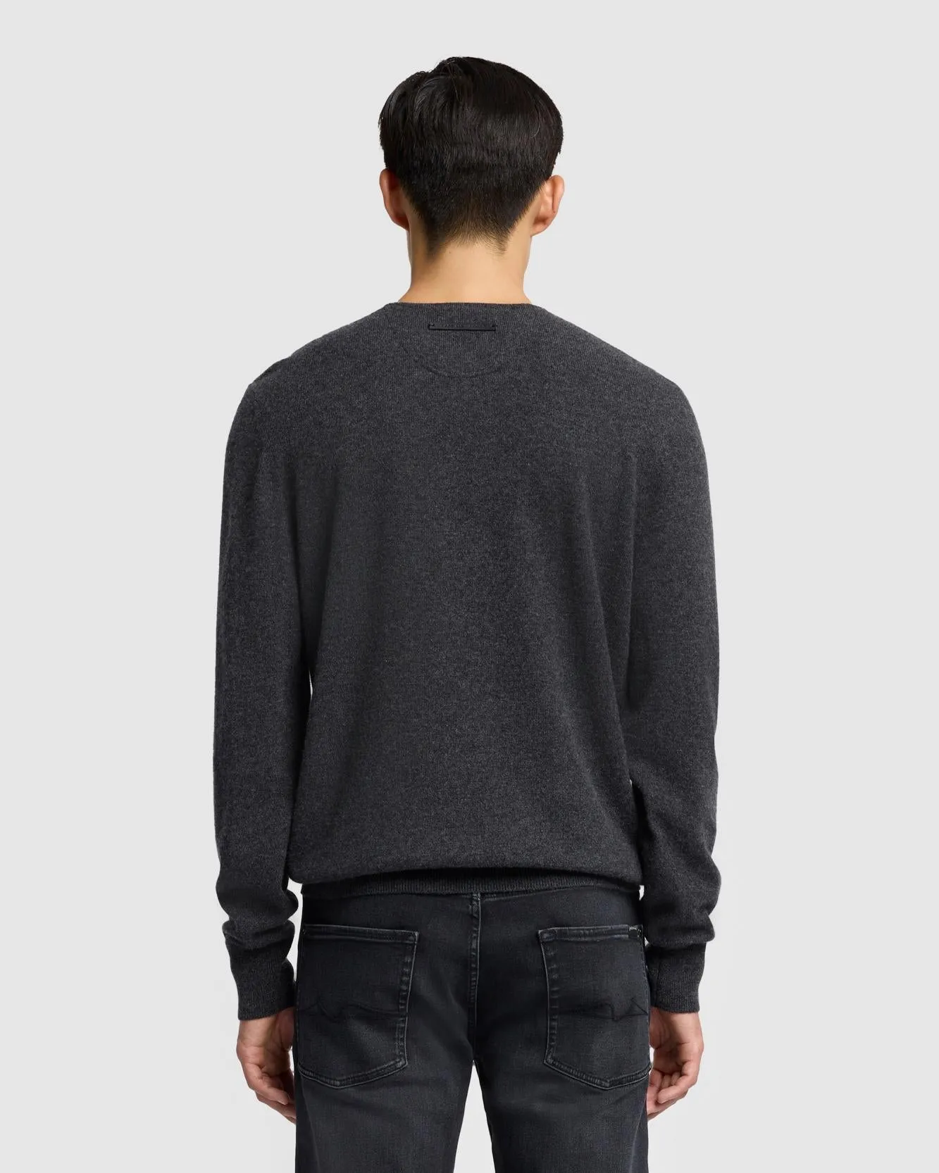 Cashmere Henley Sweater in Dark Grey