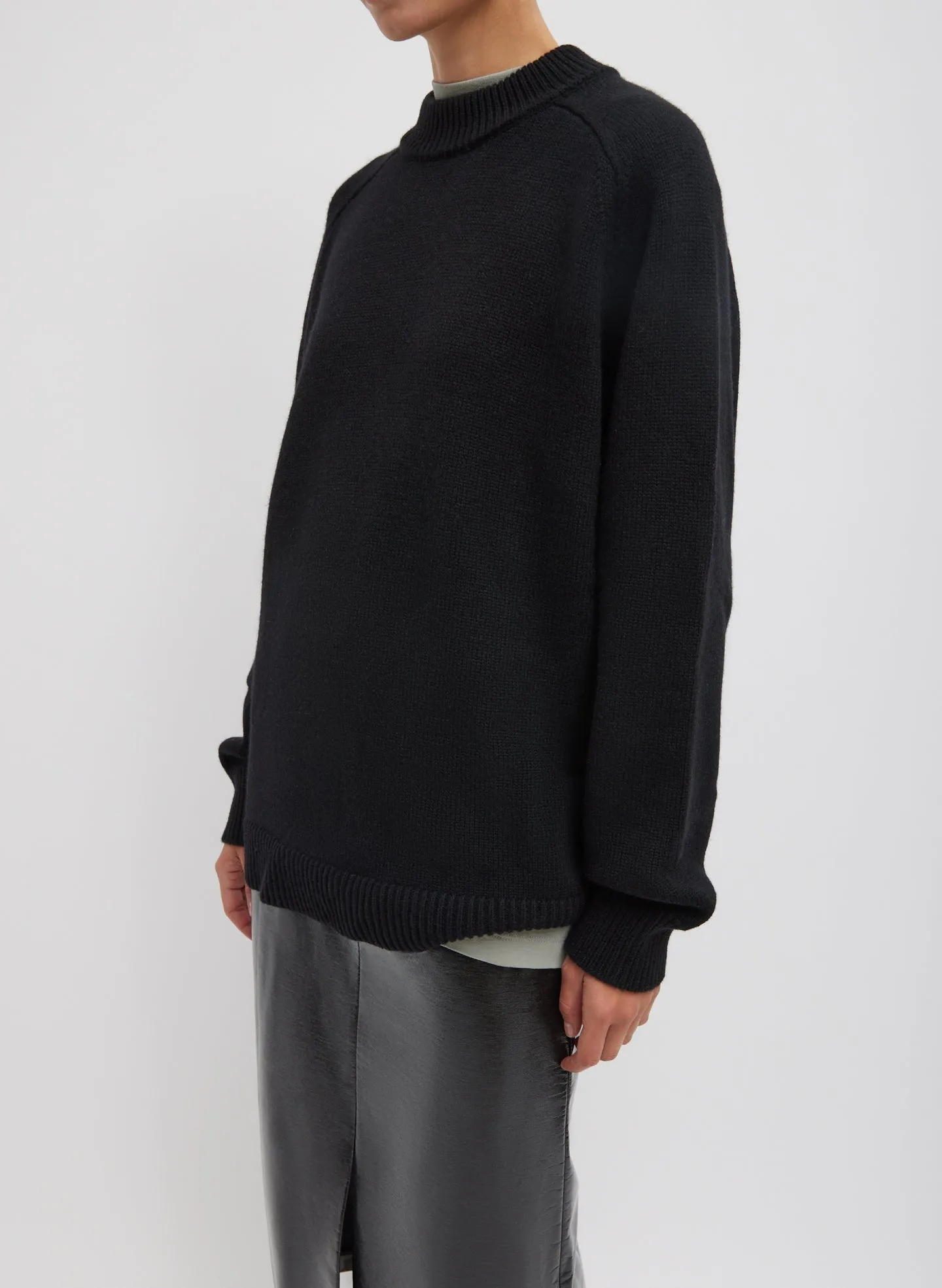 Cashmere Sweater Crewneck Oversized Sculpted Pullover