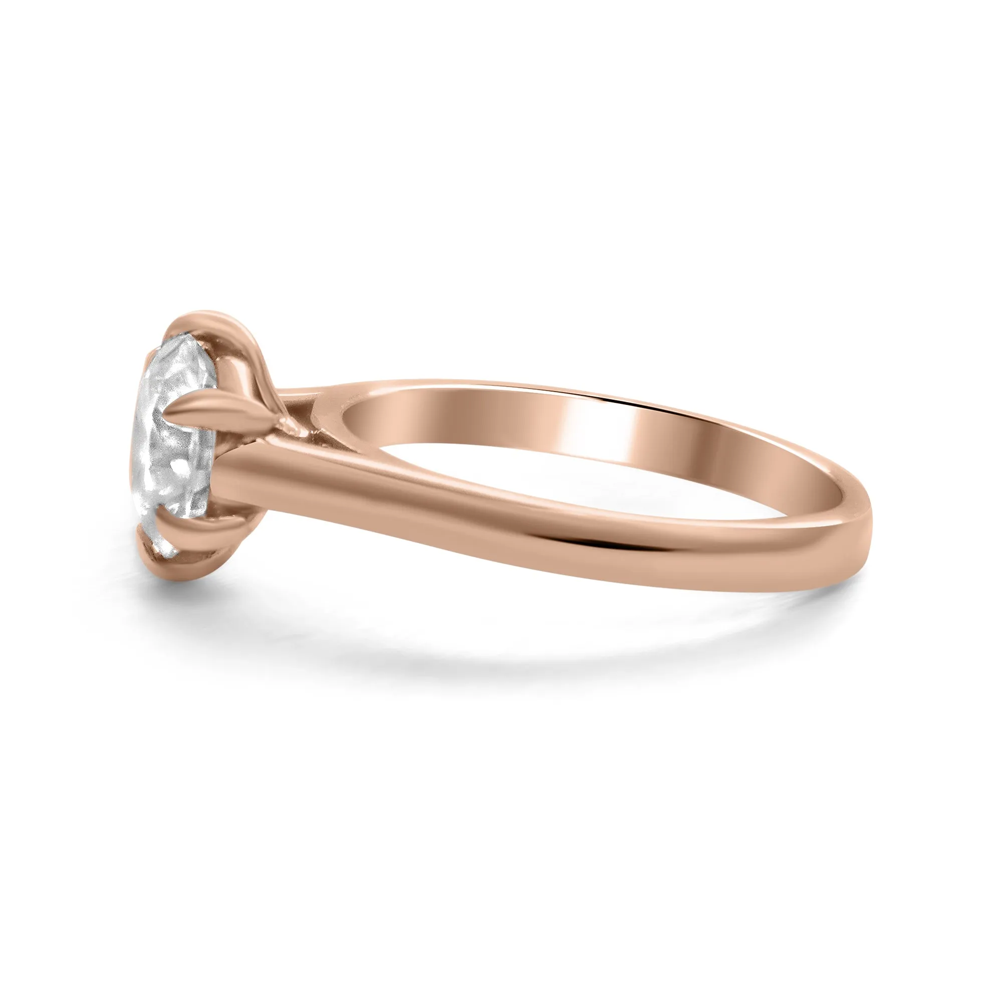 Cathedral Round Solitaire Engagement Ring