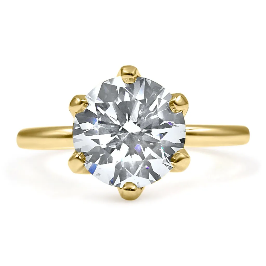 Catherine | Round Moissanite Solitaire Engagement Ring