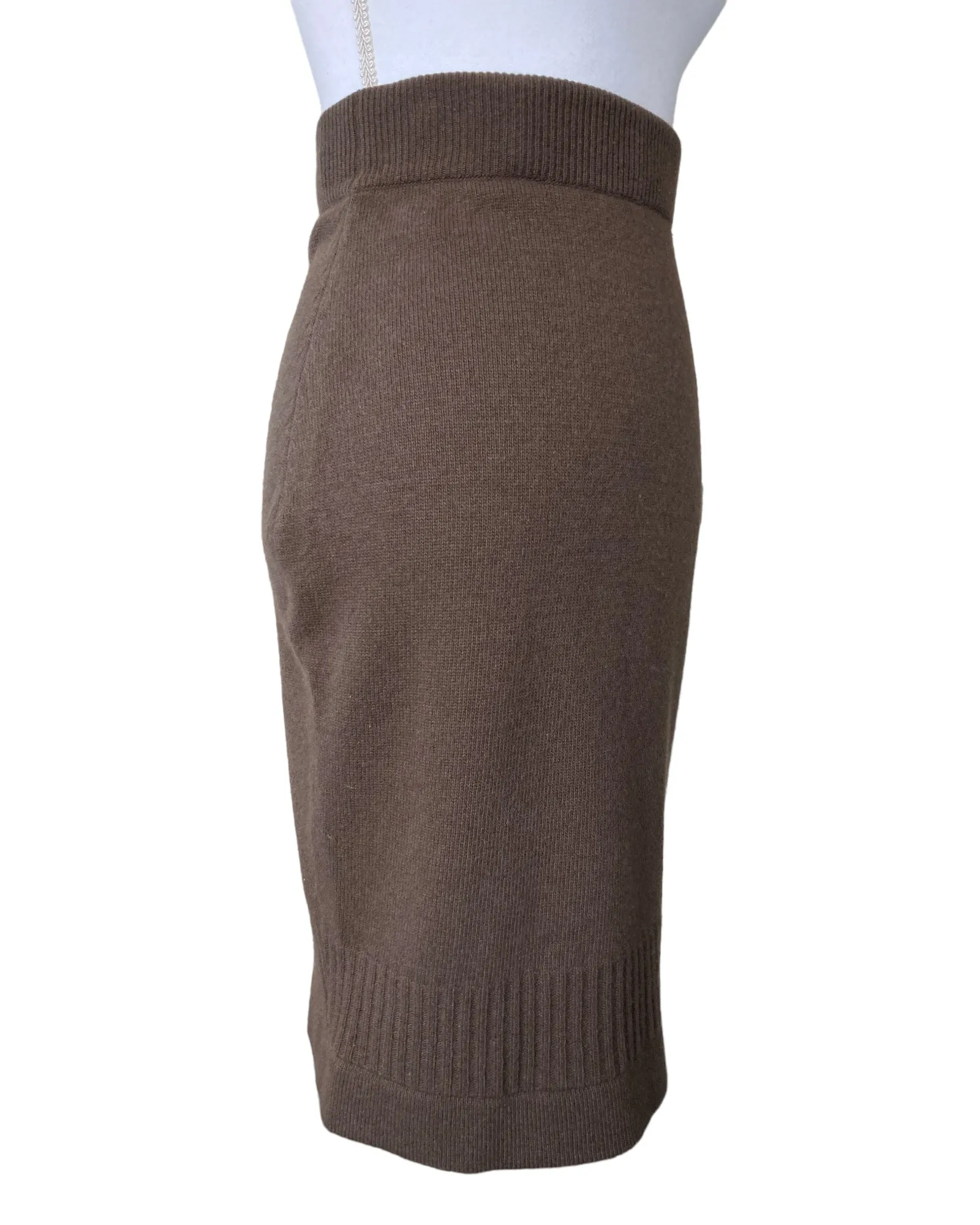 Chanel Mushroom Pull On Cashmere Skirt, P/XS