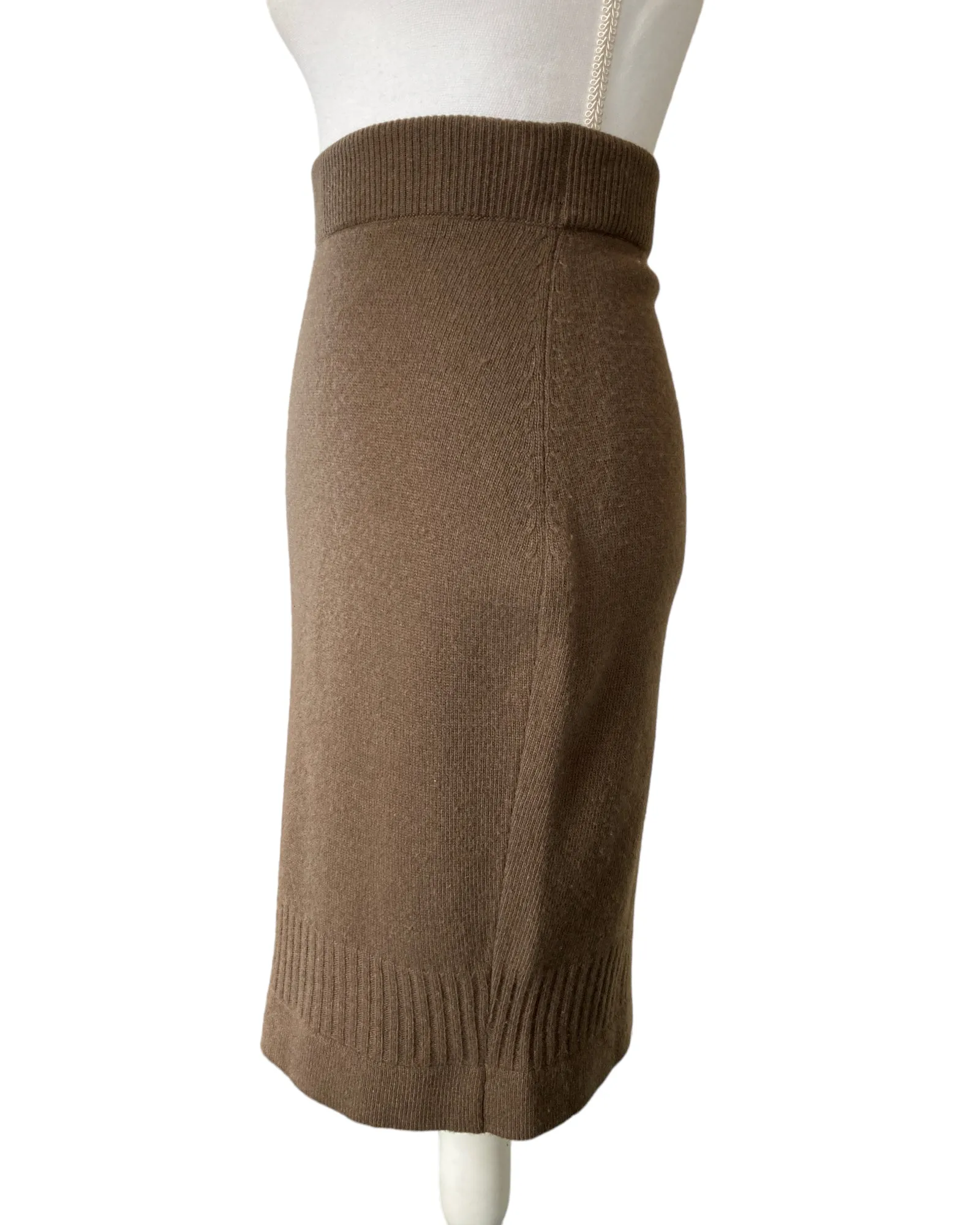 Chanel Mushroom Pull On Cashmere Skirt, P/XS