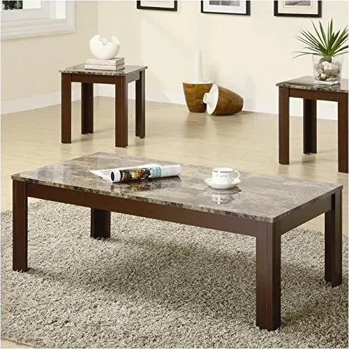 COASTER FINE FURNITURE 700395 3-PIECE COFFEE TABLE AND END TABLE SET