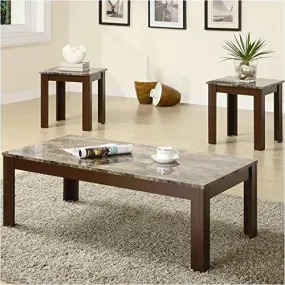 COASTER FINE FURNITURE 700395 3-PIECE COFFEE TABLE AND END TABLE SET