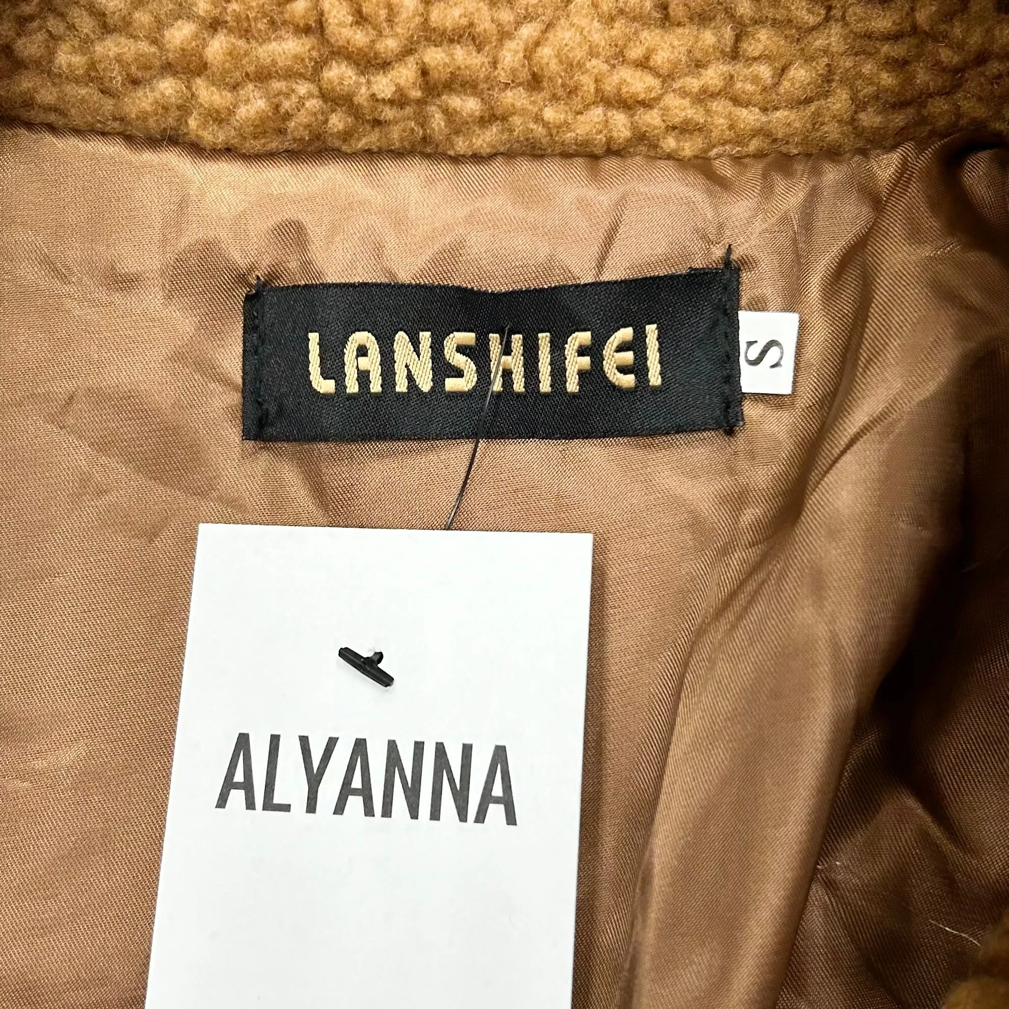 Coat Faux Fur & Sherpa By Lanshifel In Brown, Size: S