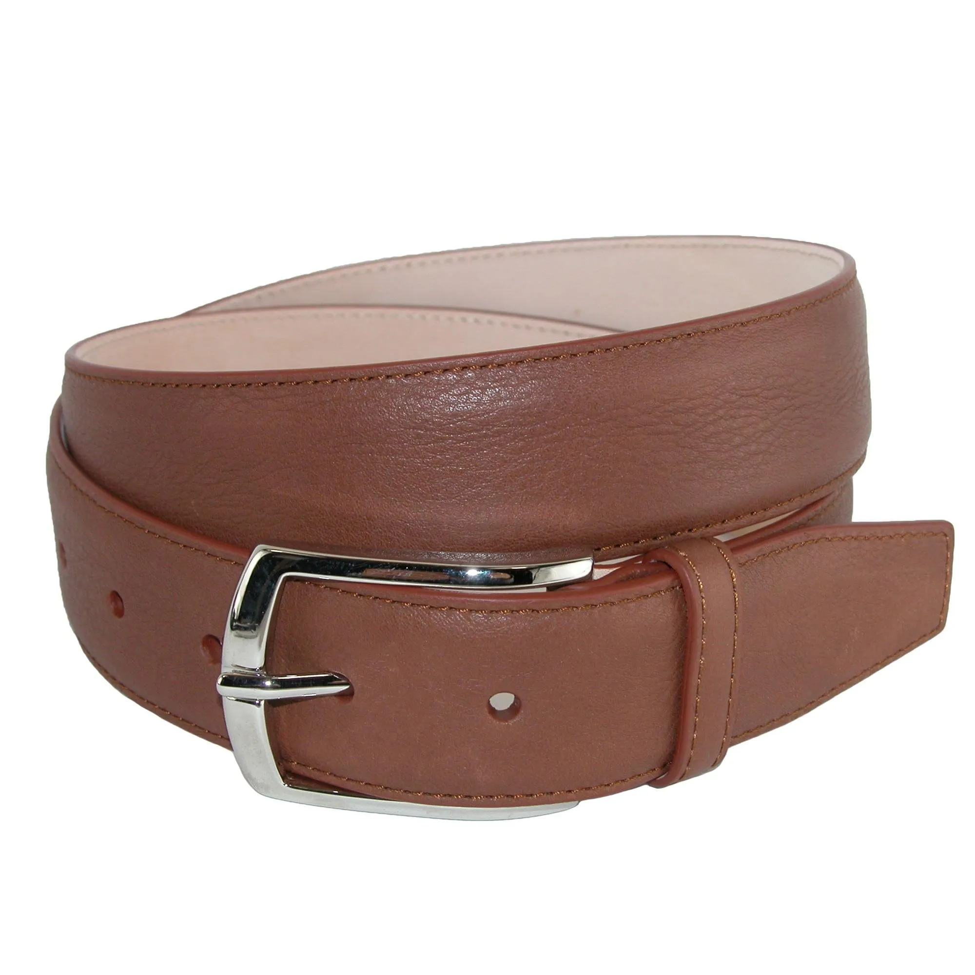 CrookhornDavis Men's Borgo Boxcalf Dress Belt with Solid Brass Buckle