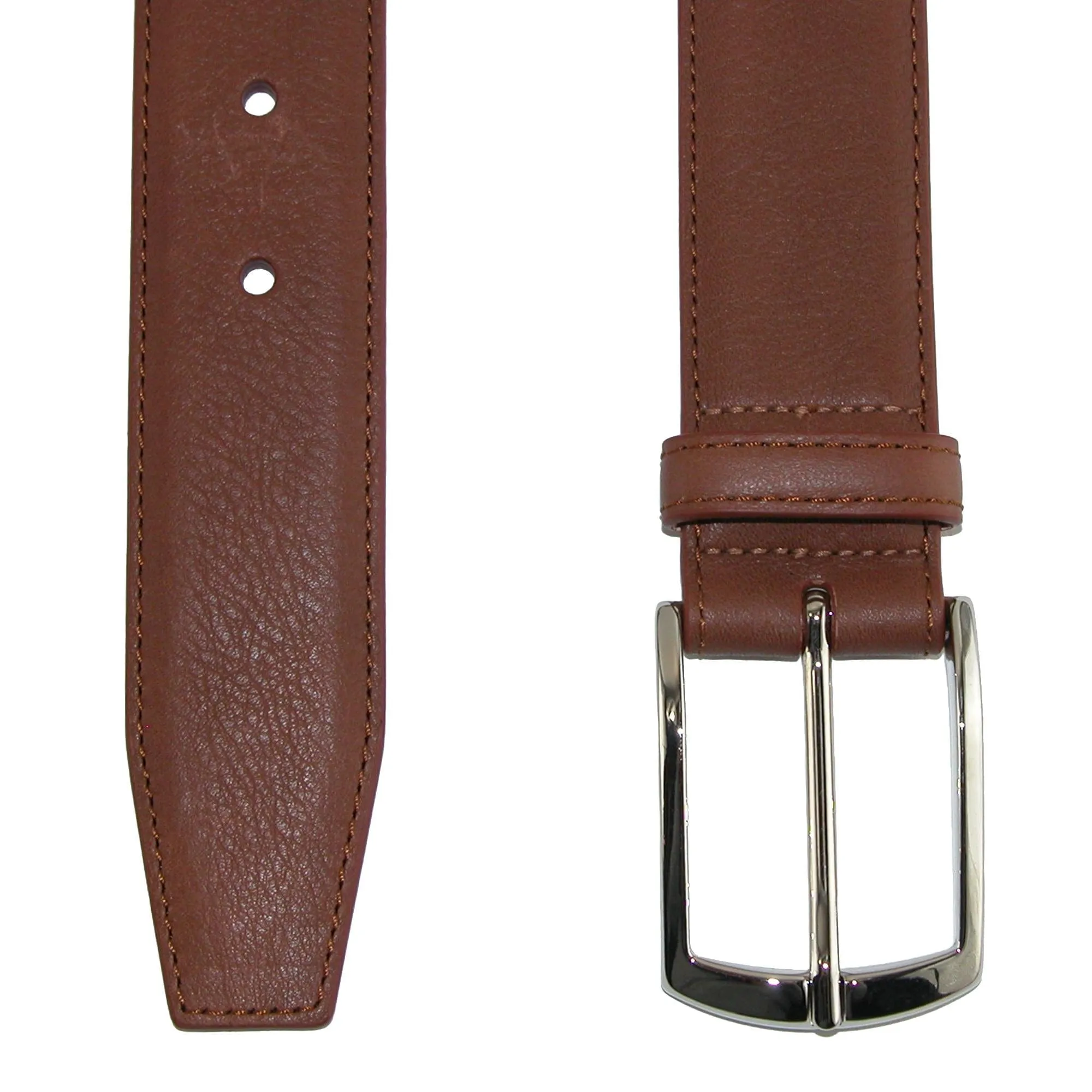 CrookhornDavis Men's Borgo Boxcalf Dress Belt with Solid Brass Buckle